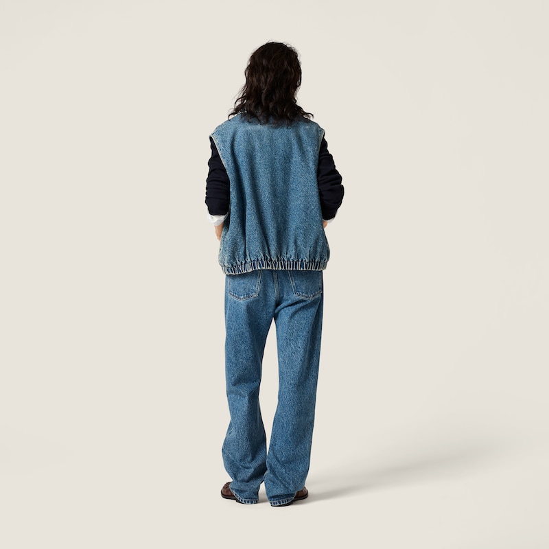 Gilet en denim délavé
