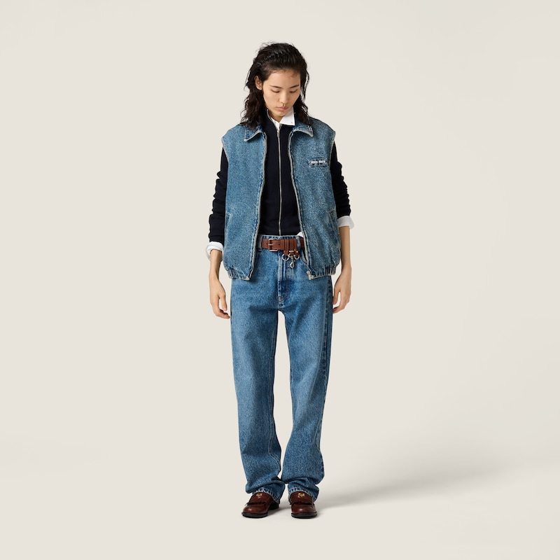 Gilet en denim délavé