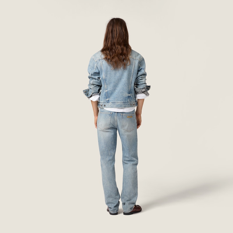 Denim blouson jacket