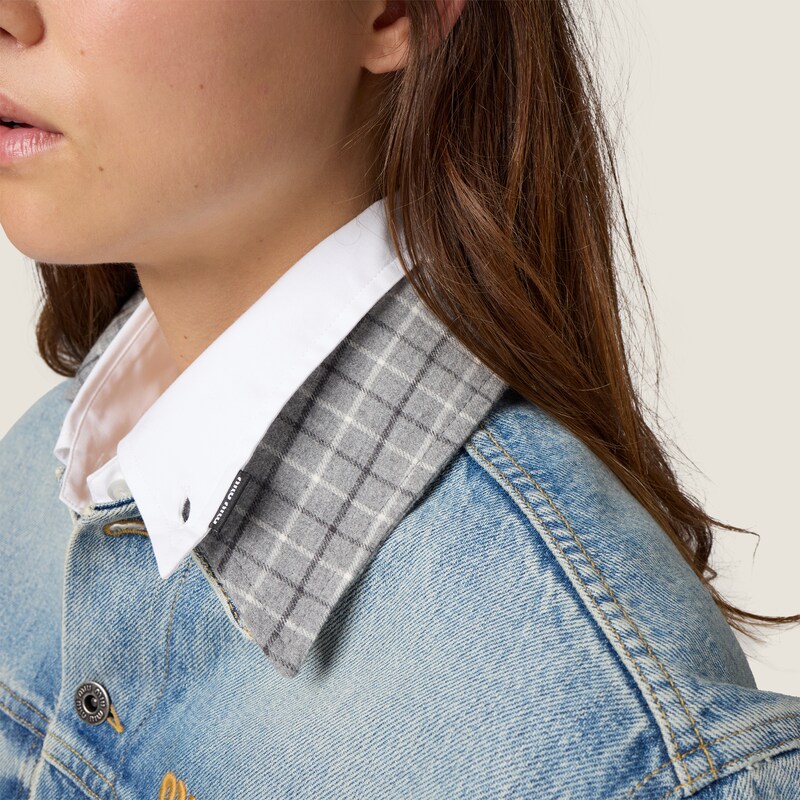 Denim blouson jacket