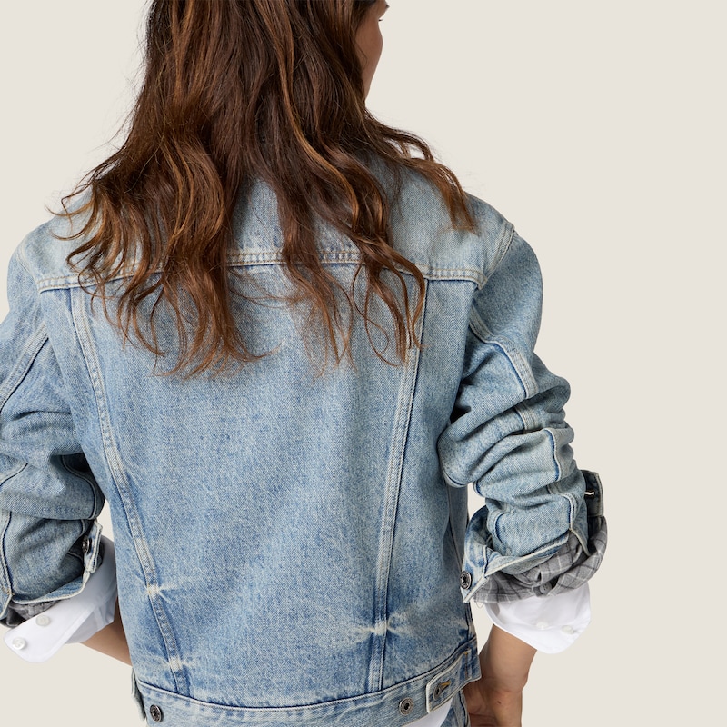Denim blouson jacket
