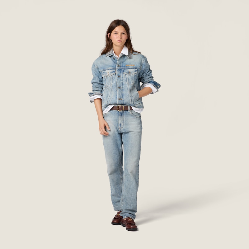 Denim blouson jacket