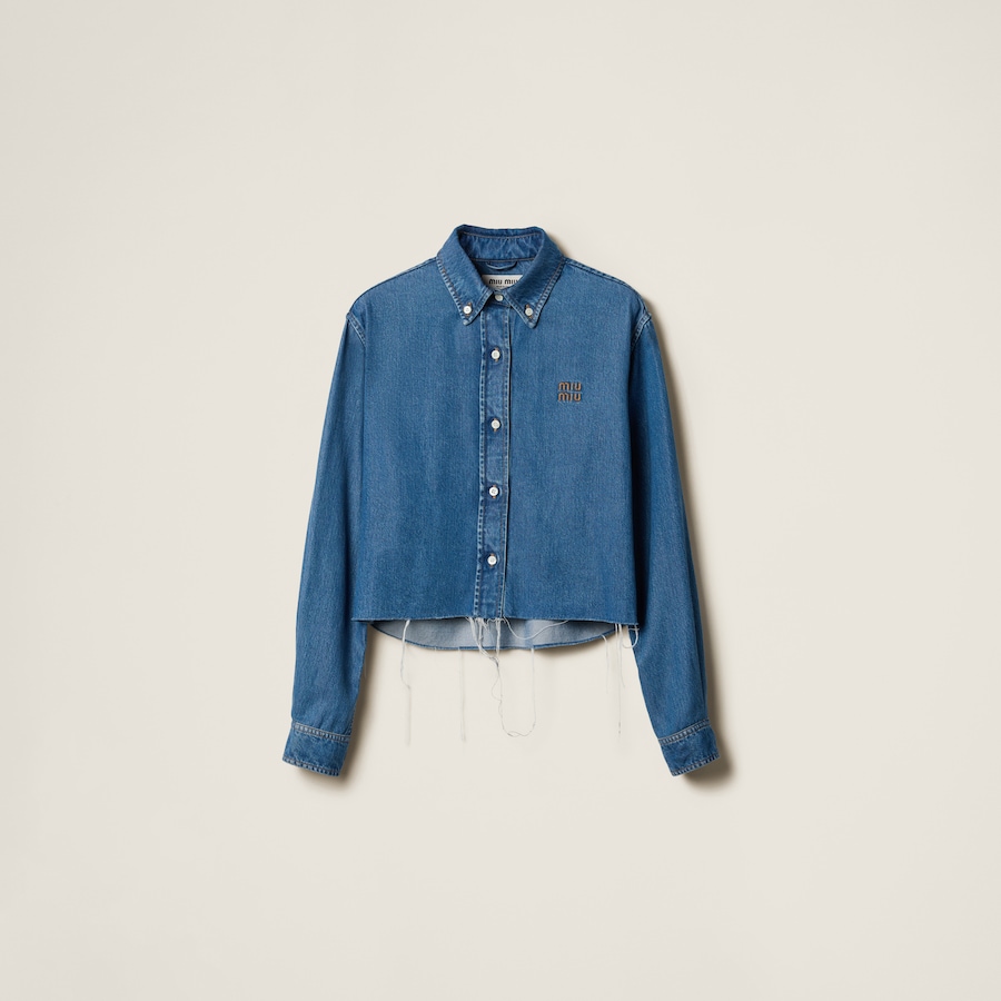 早秋MIUMIUミュウミュウ家経典金字母貼布刺繡長袖Tシャツ男女同