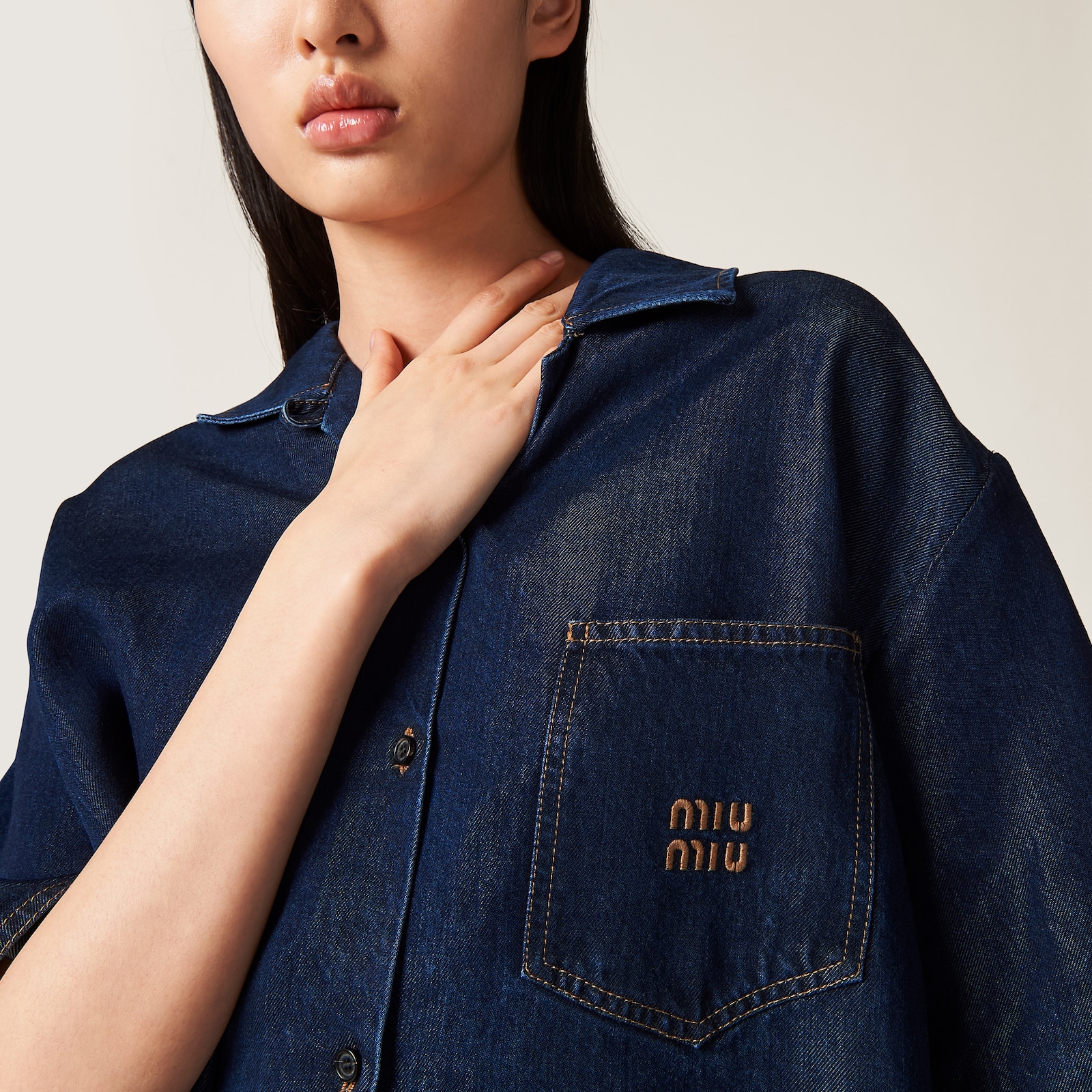 Miumiu 2026 Striped Shirt Yellow Blue and Gray Wool main image 0