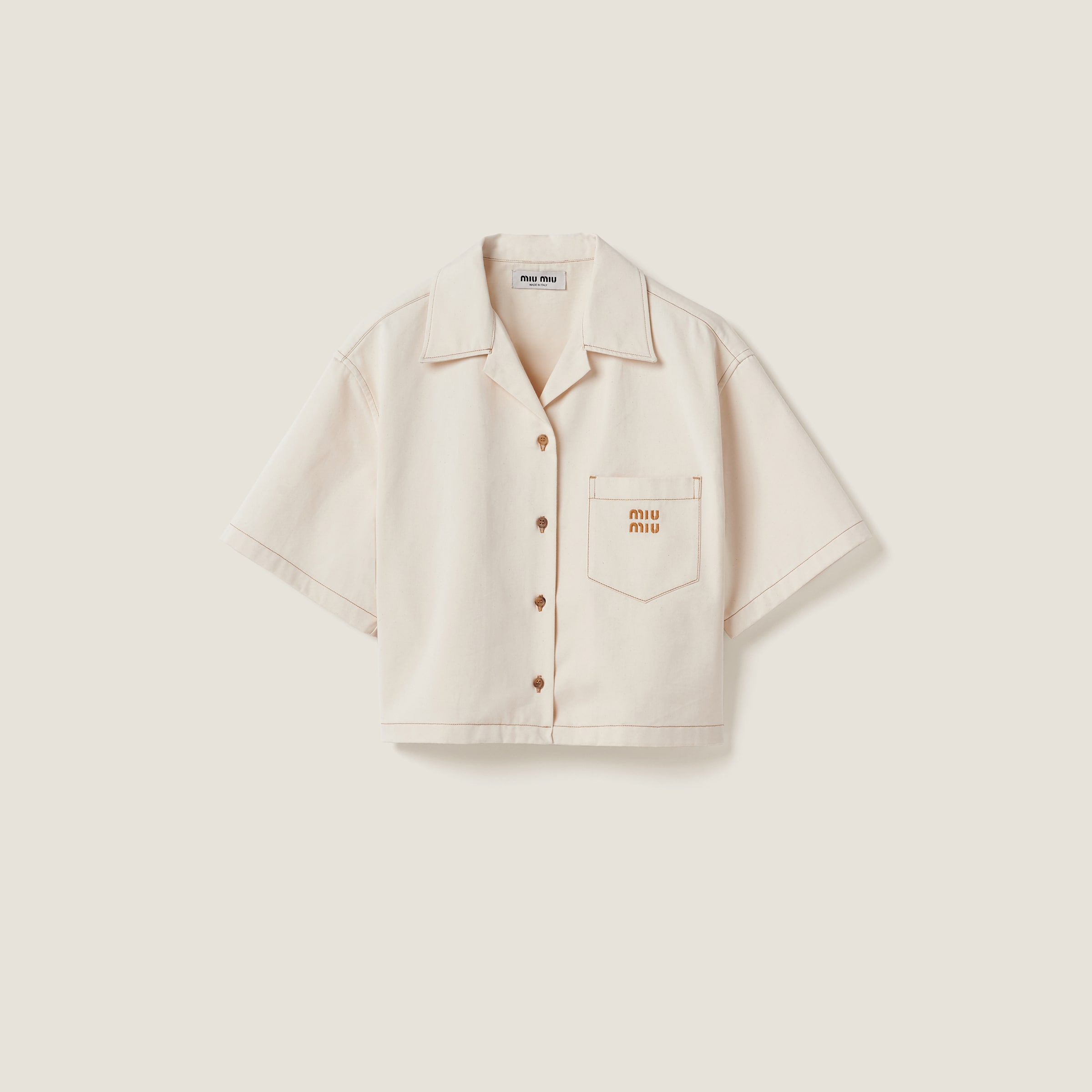 Miumiu Denim Shirt In Natural