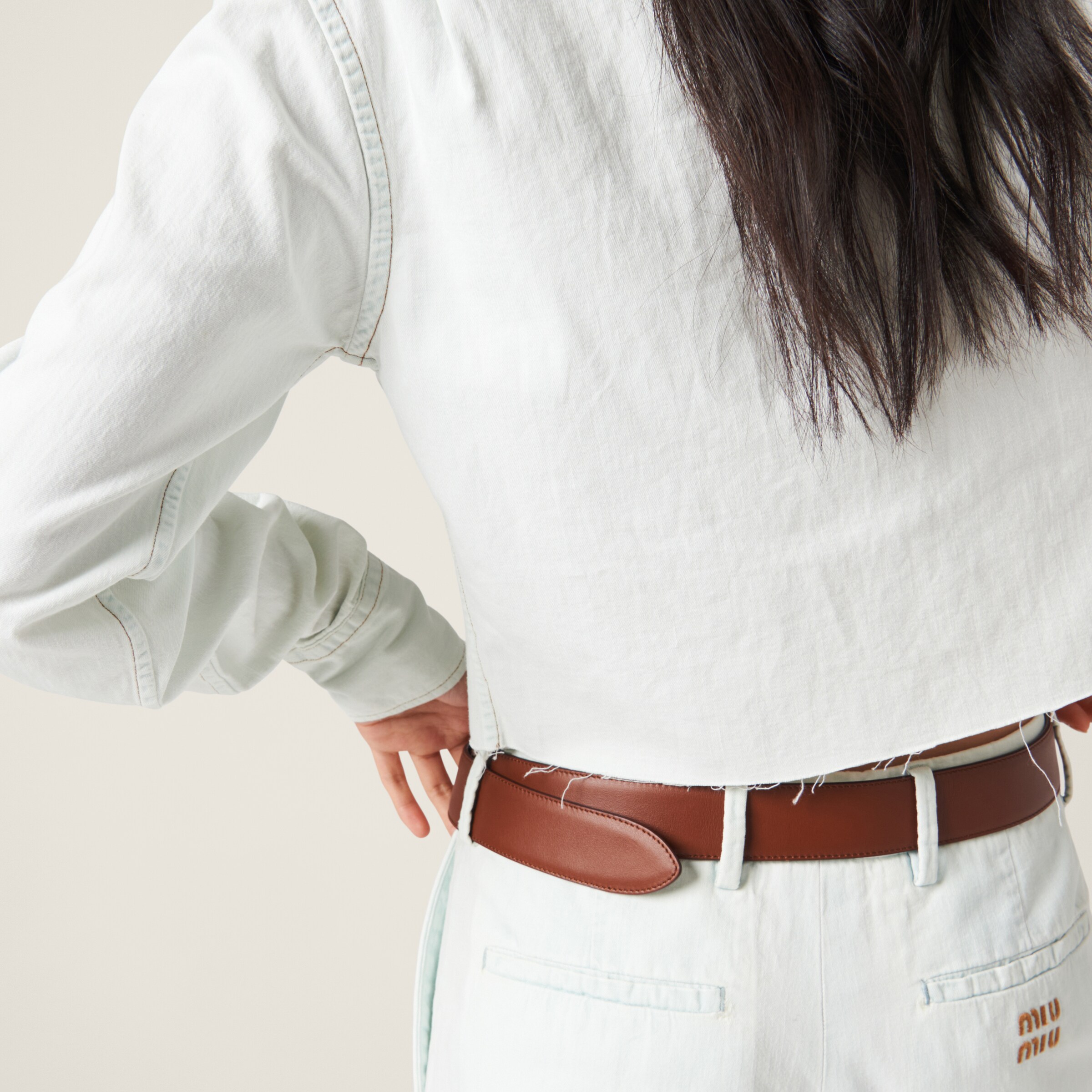 Light Blue Chambray Denim Shirt | Miu Miu Light Blue Chambray Denim Shirt | Miu Miu