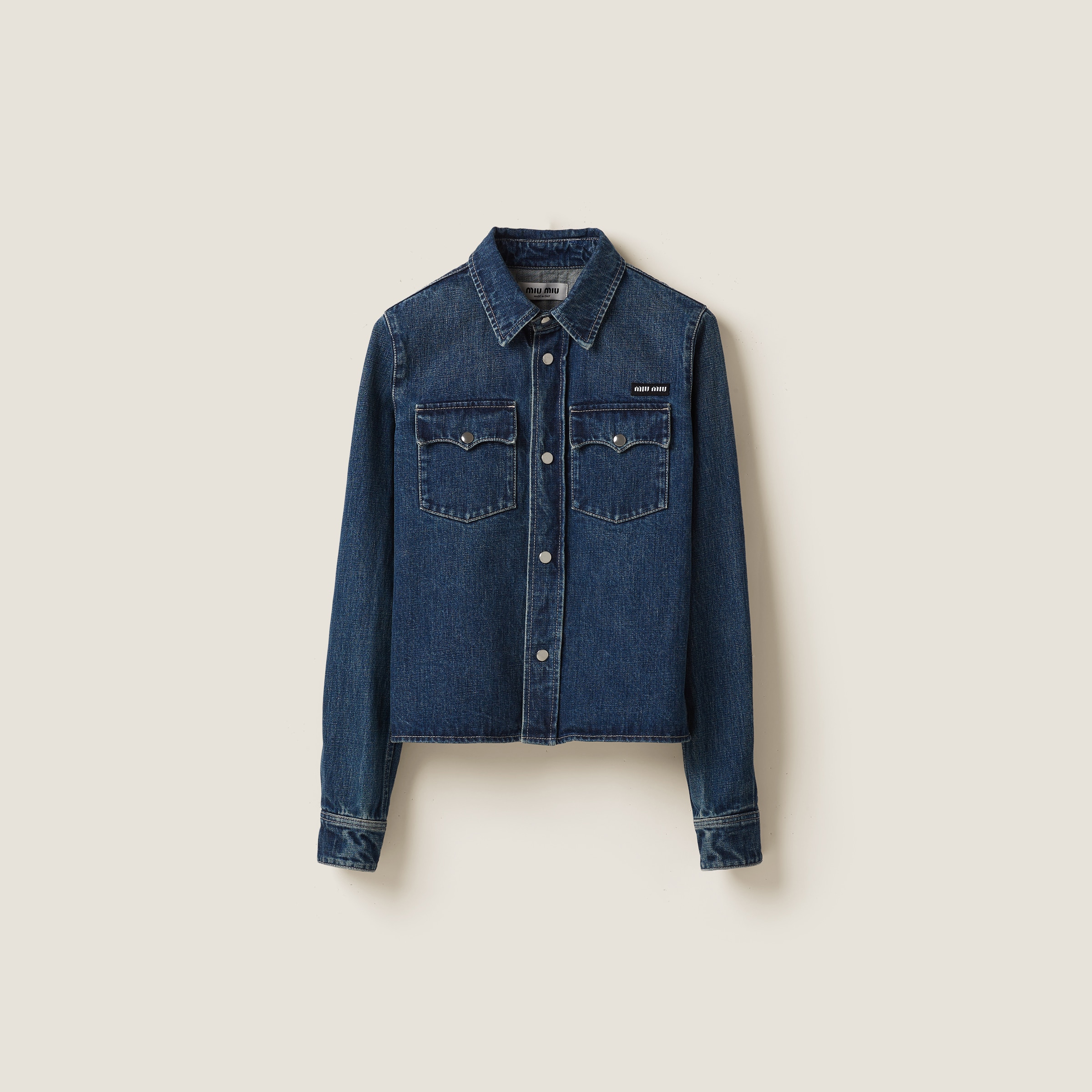 Miu Miu Denim Shirt In Navy