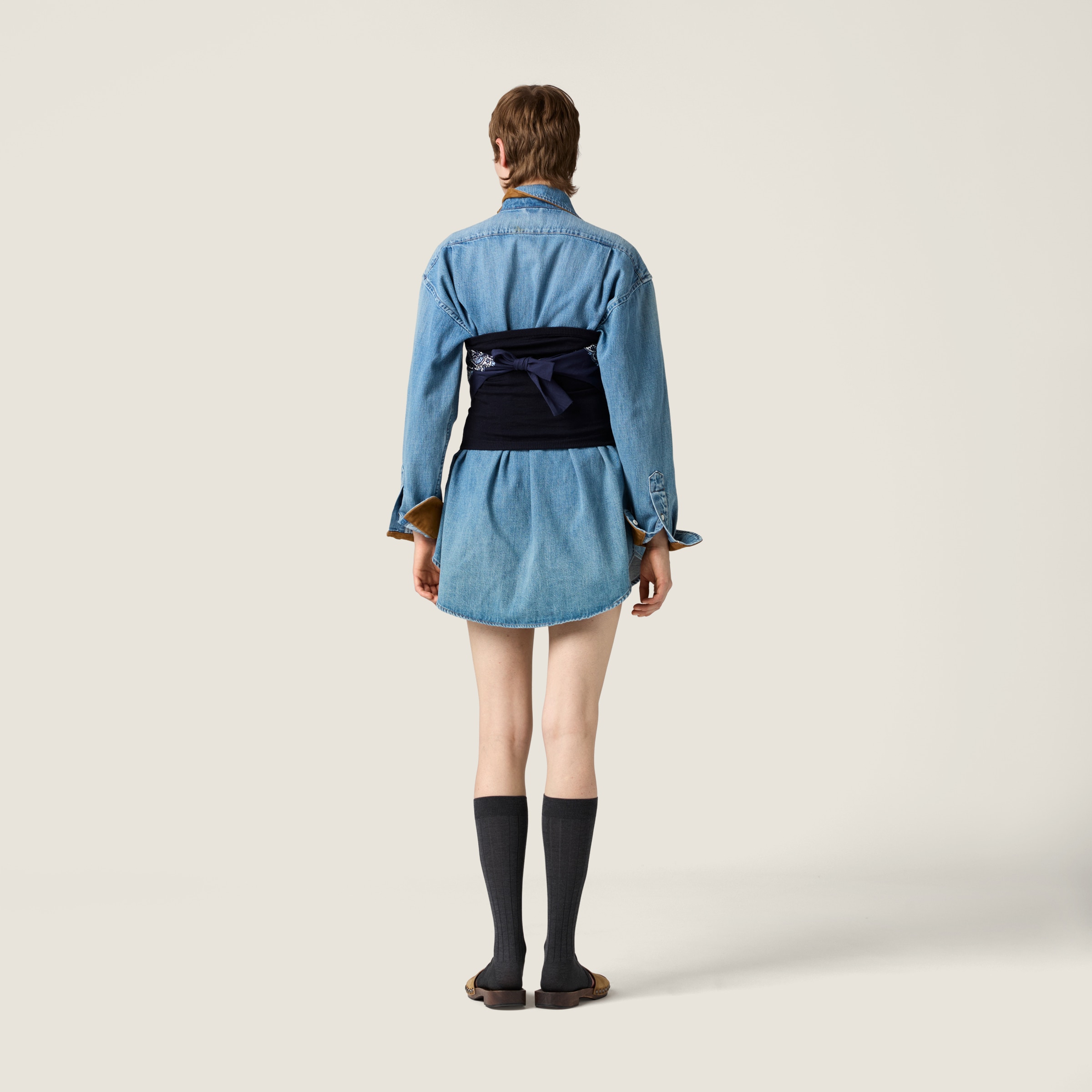 Miu Miu Denim Oversized Button-down Shirt In Blue