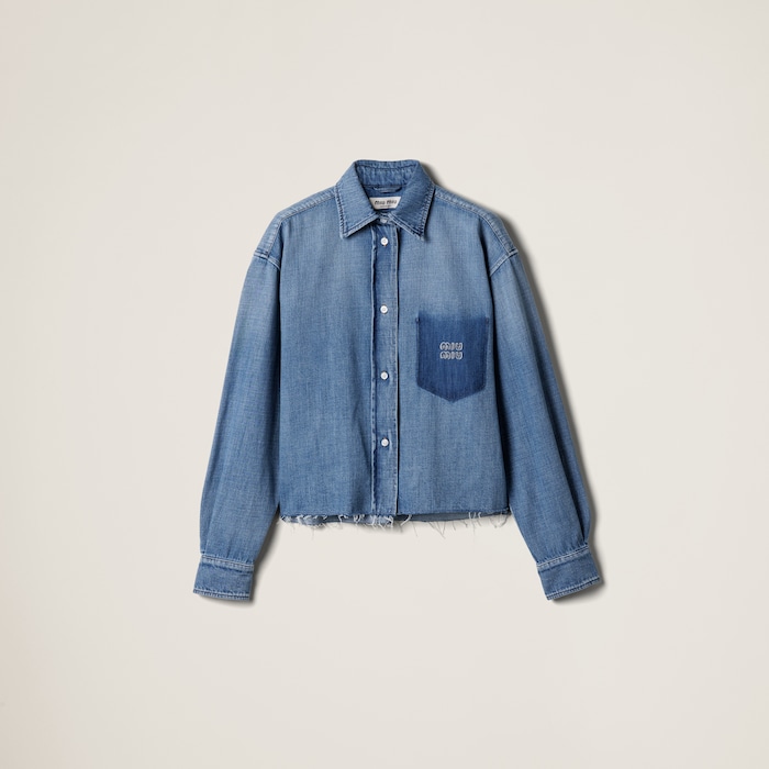 Light Blue Denim Shirt | Miu Miu Light Blue Denim Shirt | Miu Miu