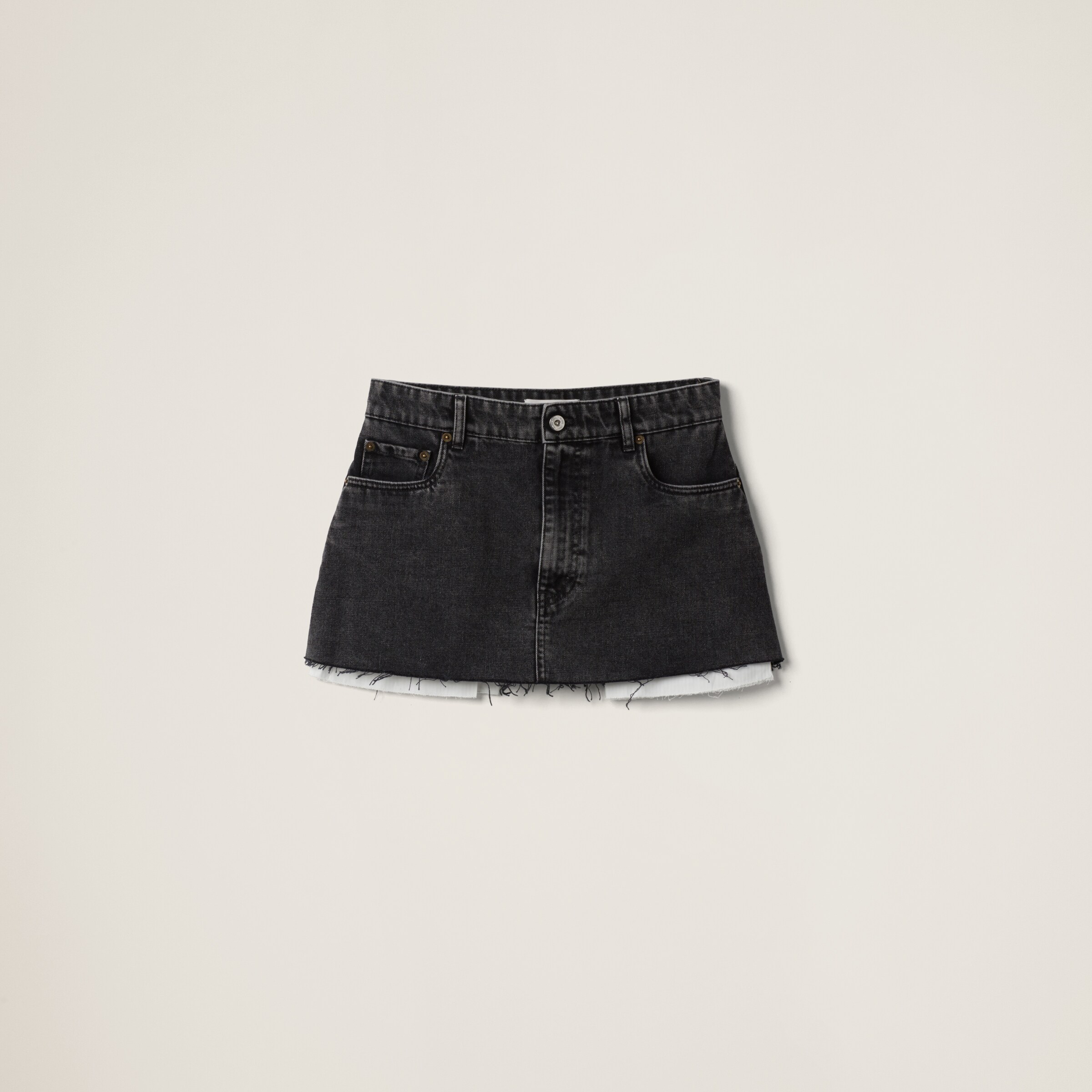 Miu Miu Black Denim Miniskirt