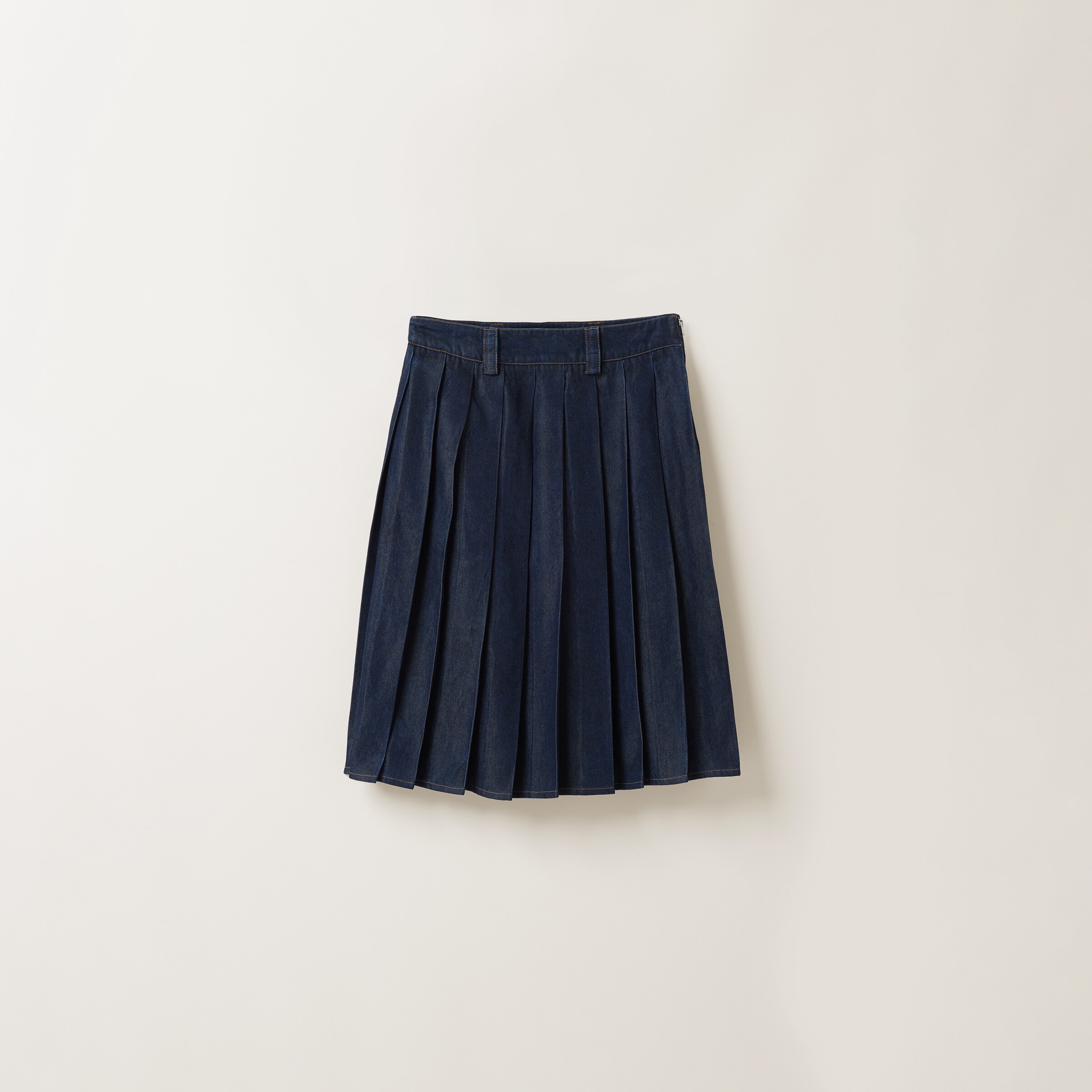 Miu miu pleated denim skirt store