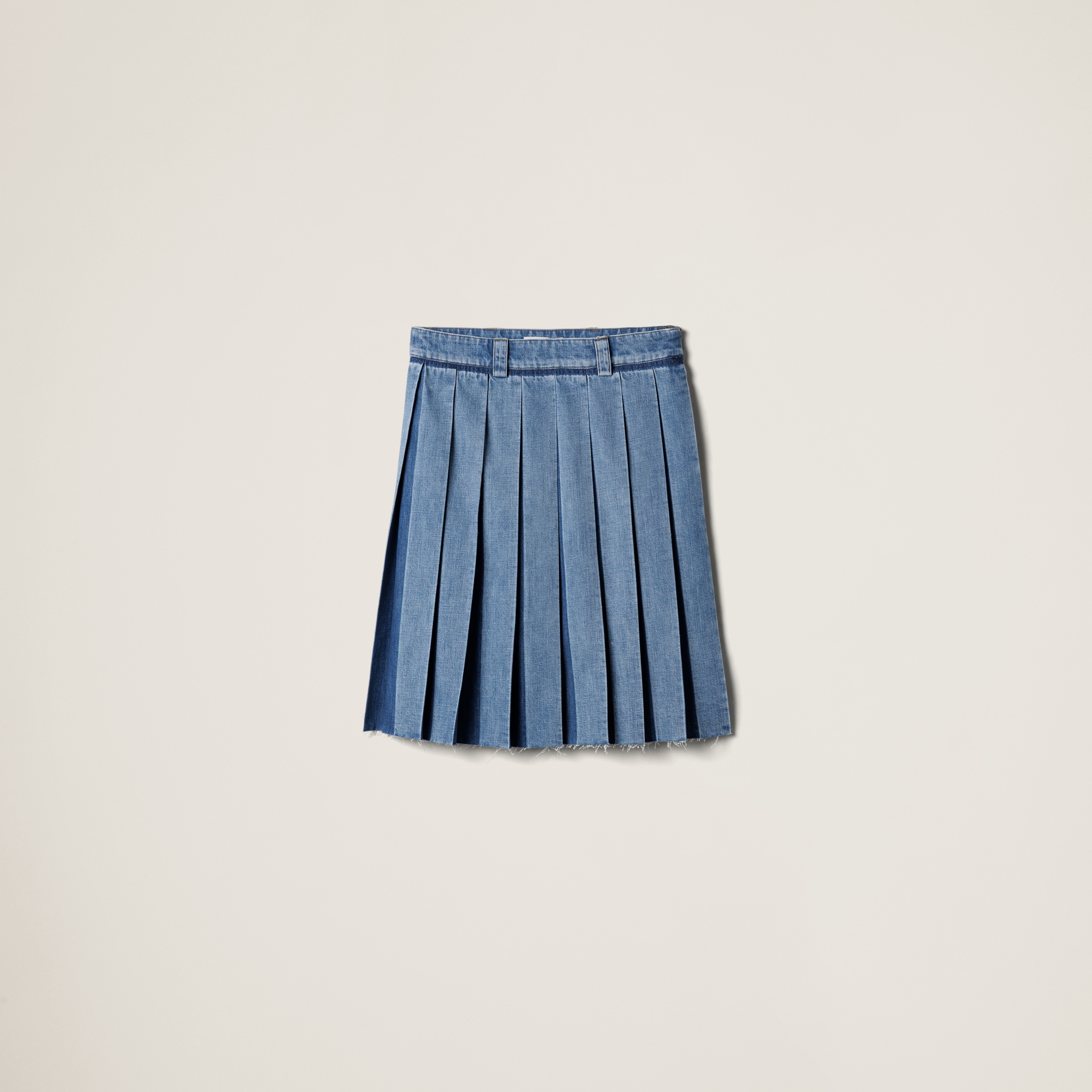 Miu Miu Pleated Denim Skirt