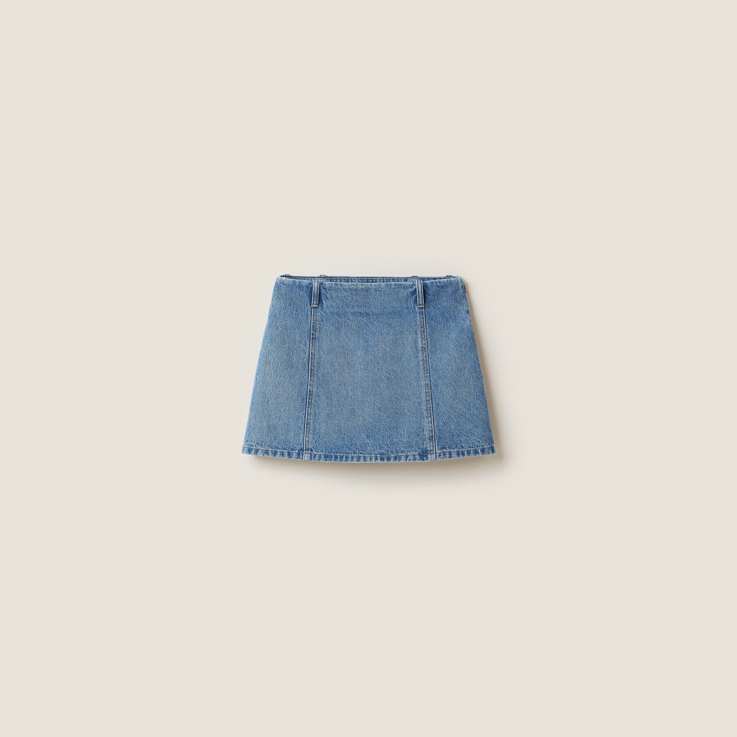 Miu Miu Denim Miniskirt In Sapphire Blue