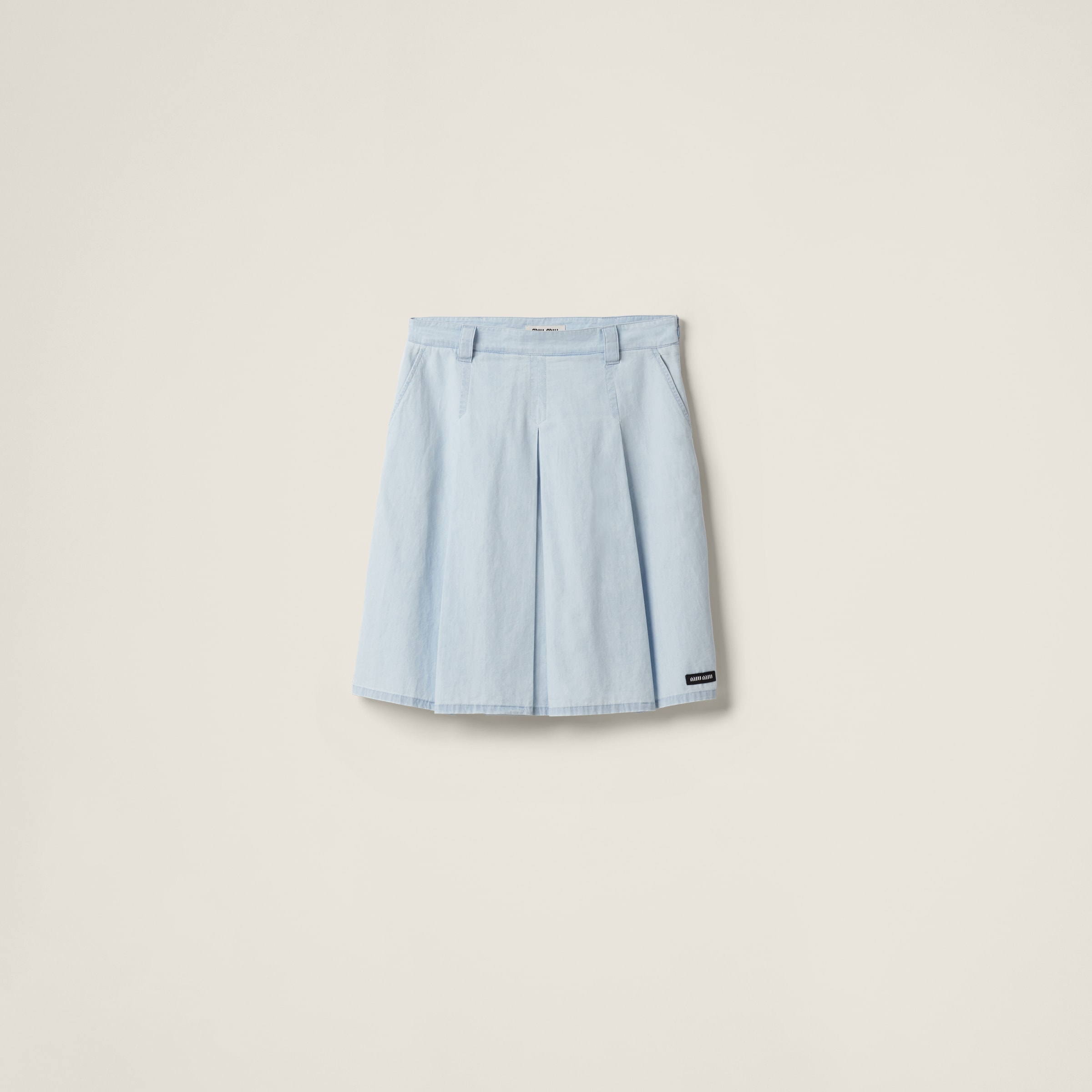 Miu miu pleated denim skirt 2025
