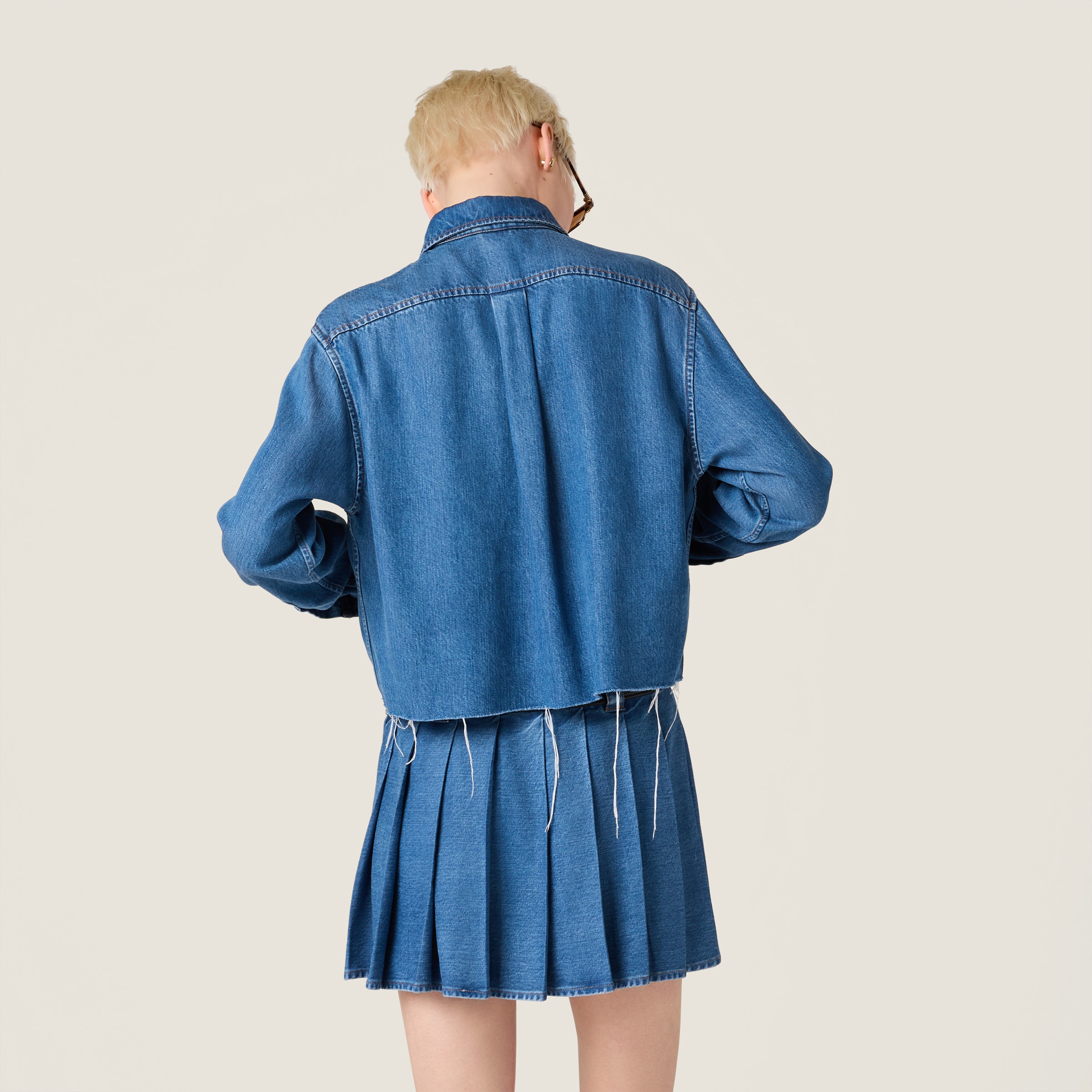 MIU MIU DENIM MINISKIRT