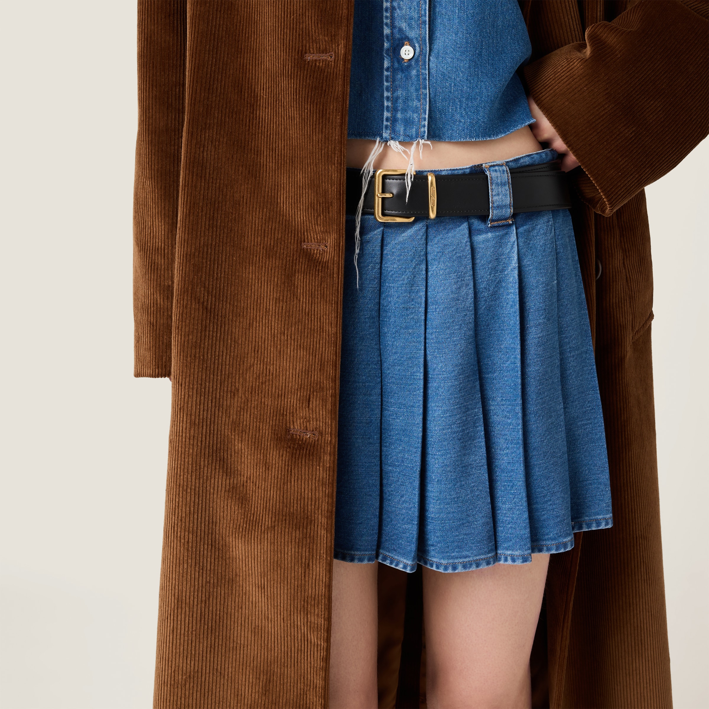MIU MIU DENIM MINISKIRT