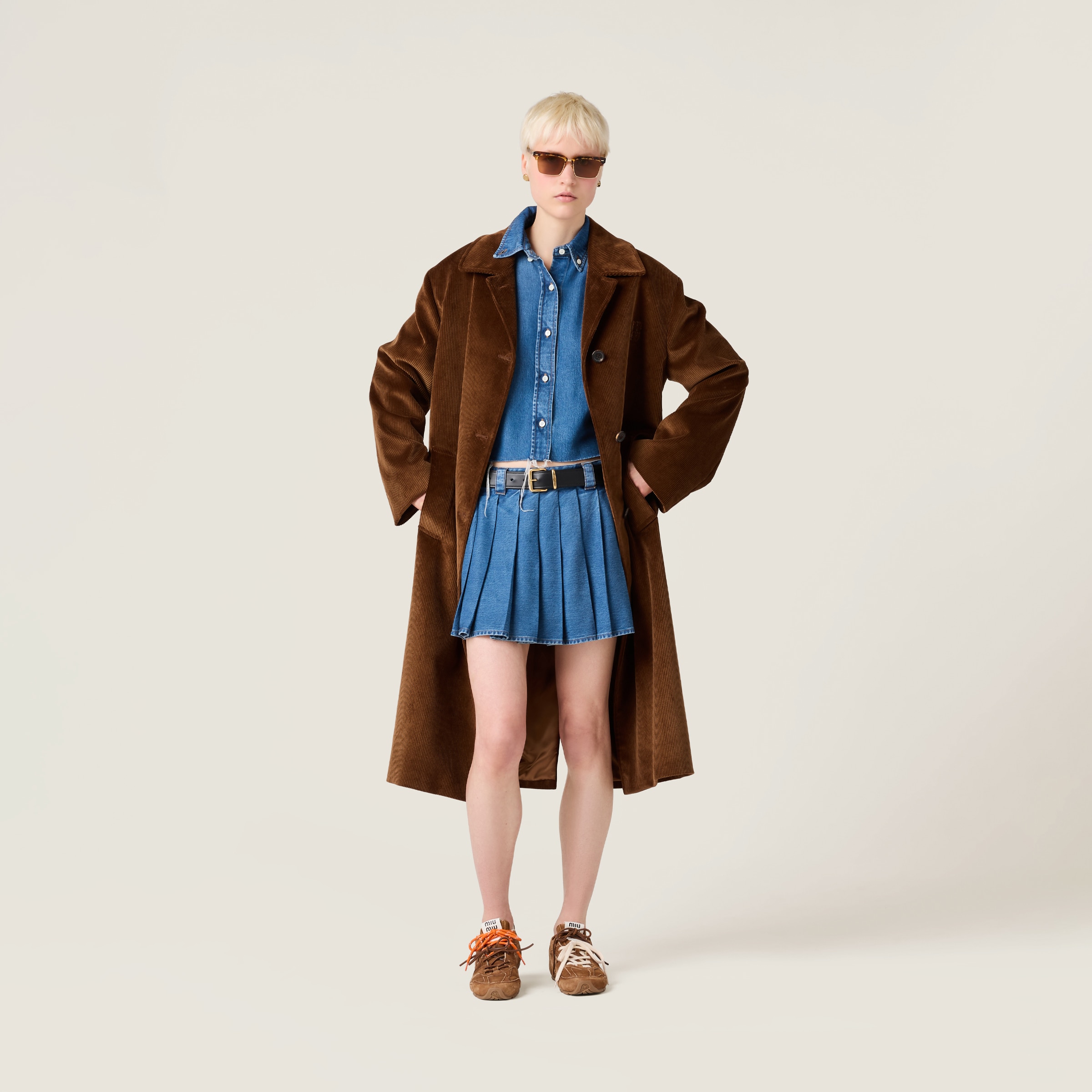 MIU MIU DENIM MINISKIRT
