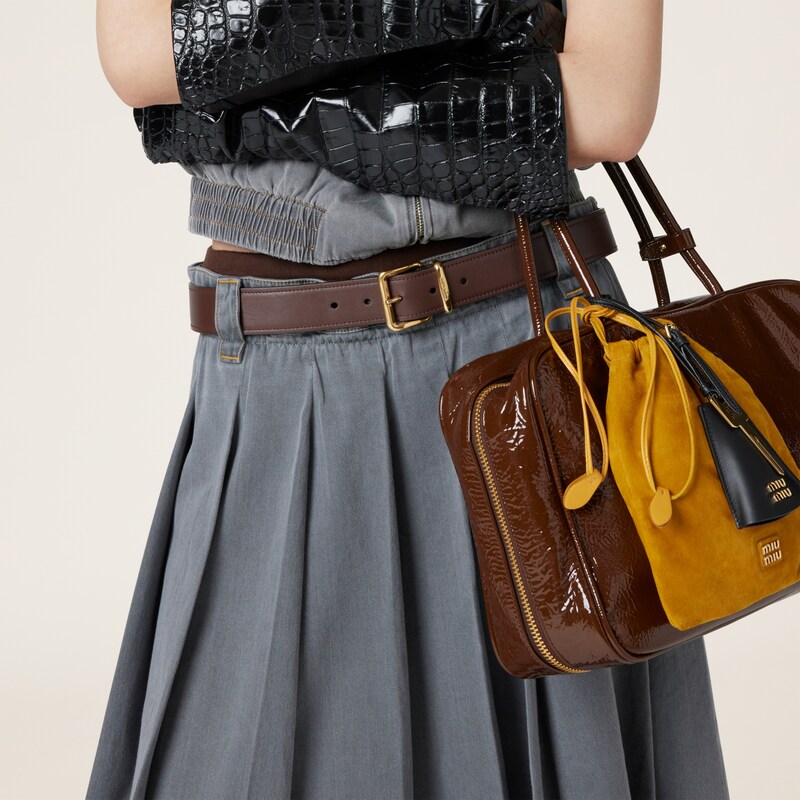 百褶青年布半身裙