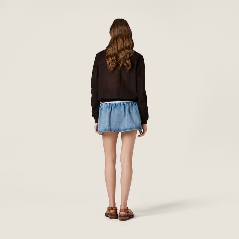 Washed denim miniskirt