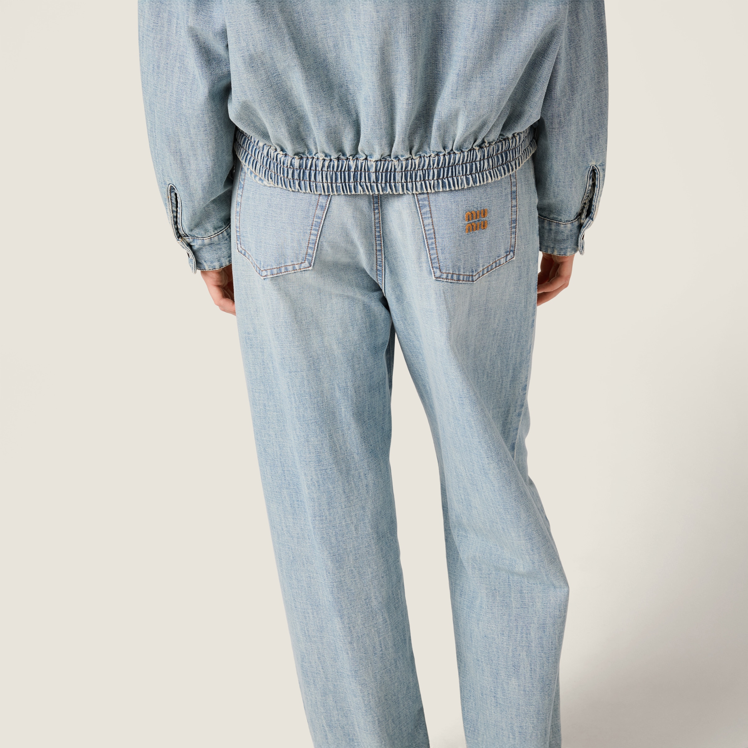 Light Blue Chambray Jeans | Miu Miu - United States
