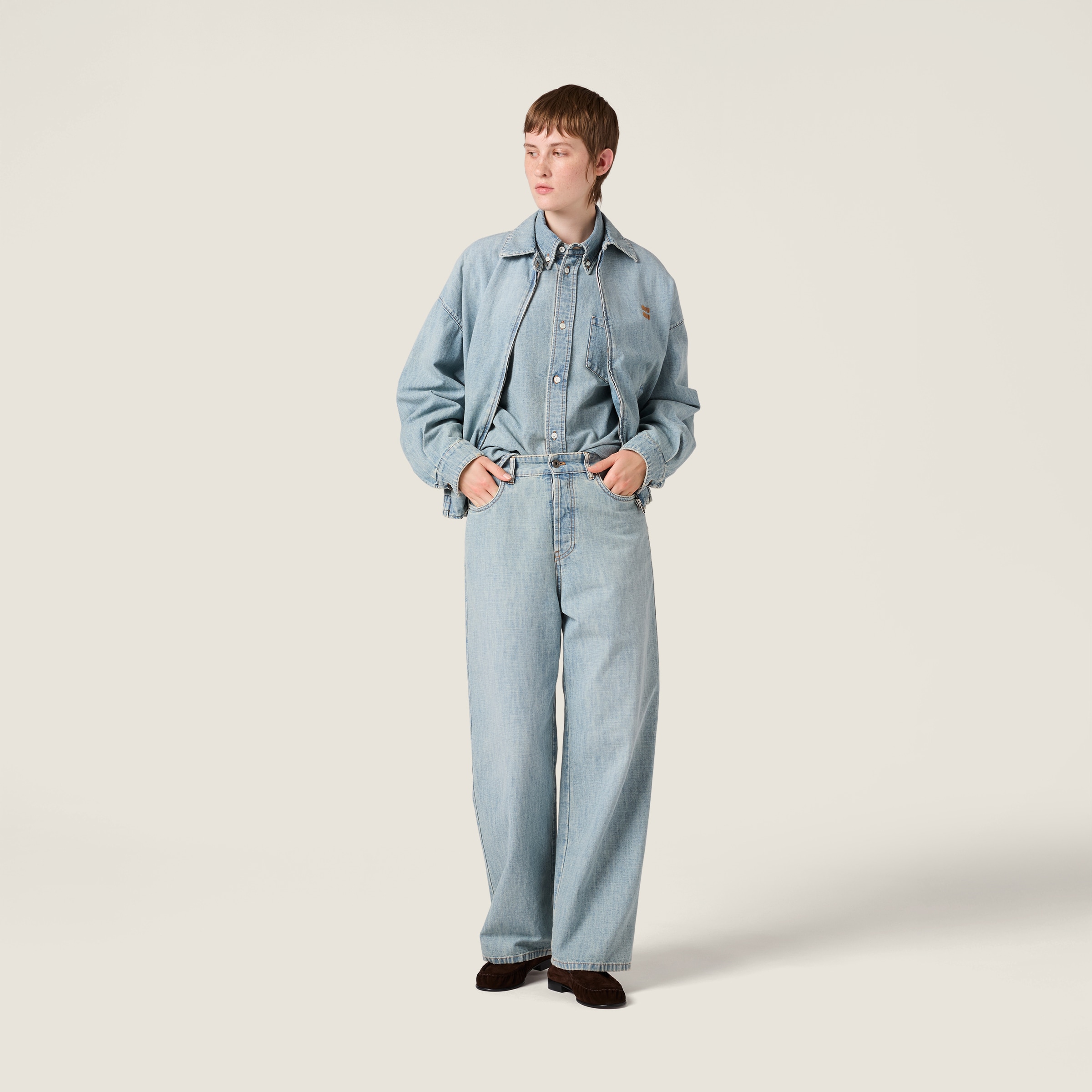 Miu Miu Tailored Trousers Belt Loops Five Pocket Design In Blue