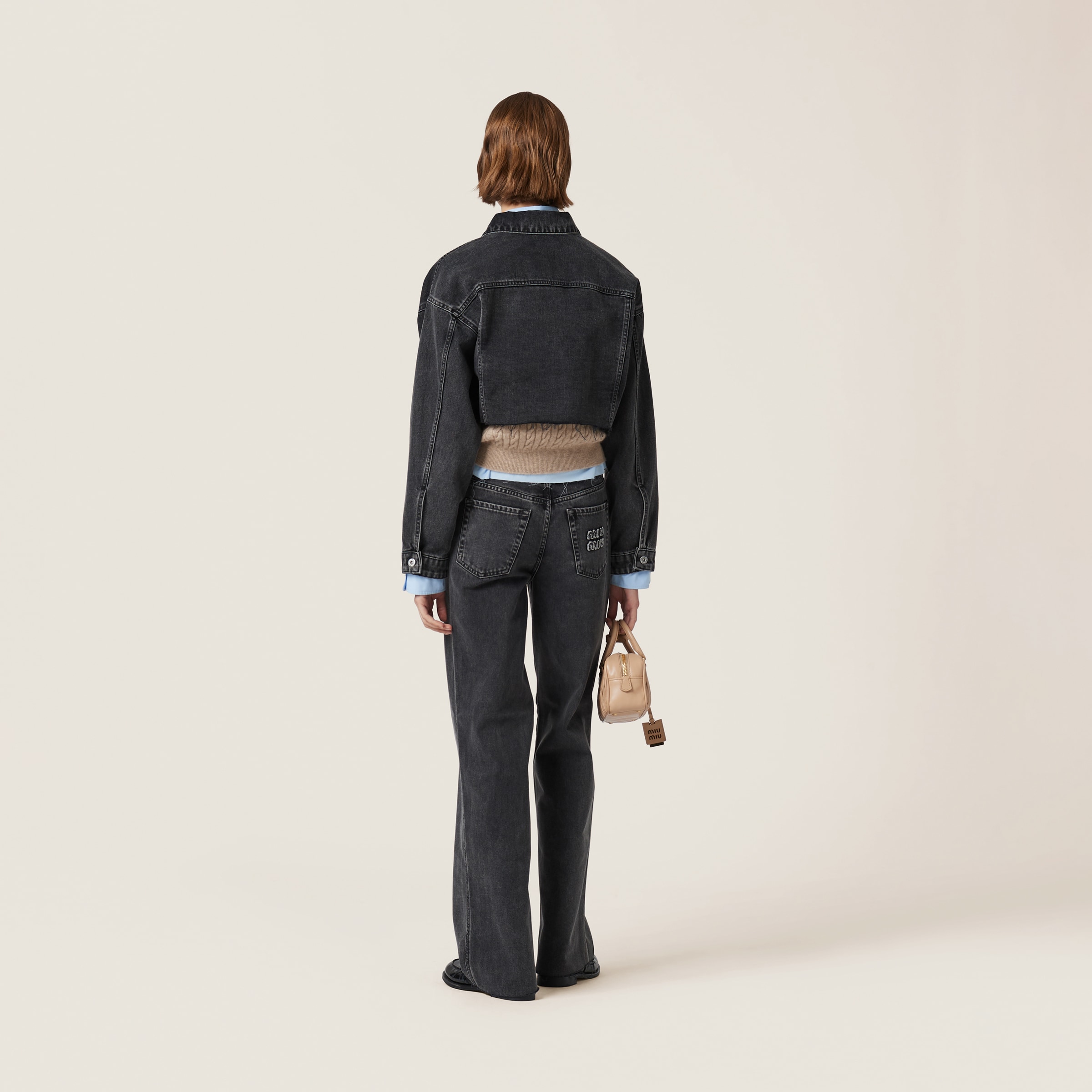 Black Five-pocket Black Denim Jeans | Miu Miu