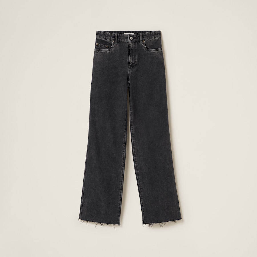 Black Five-pocket Black Denim Jeans | Miu Miu