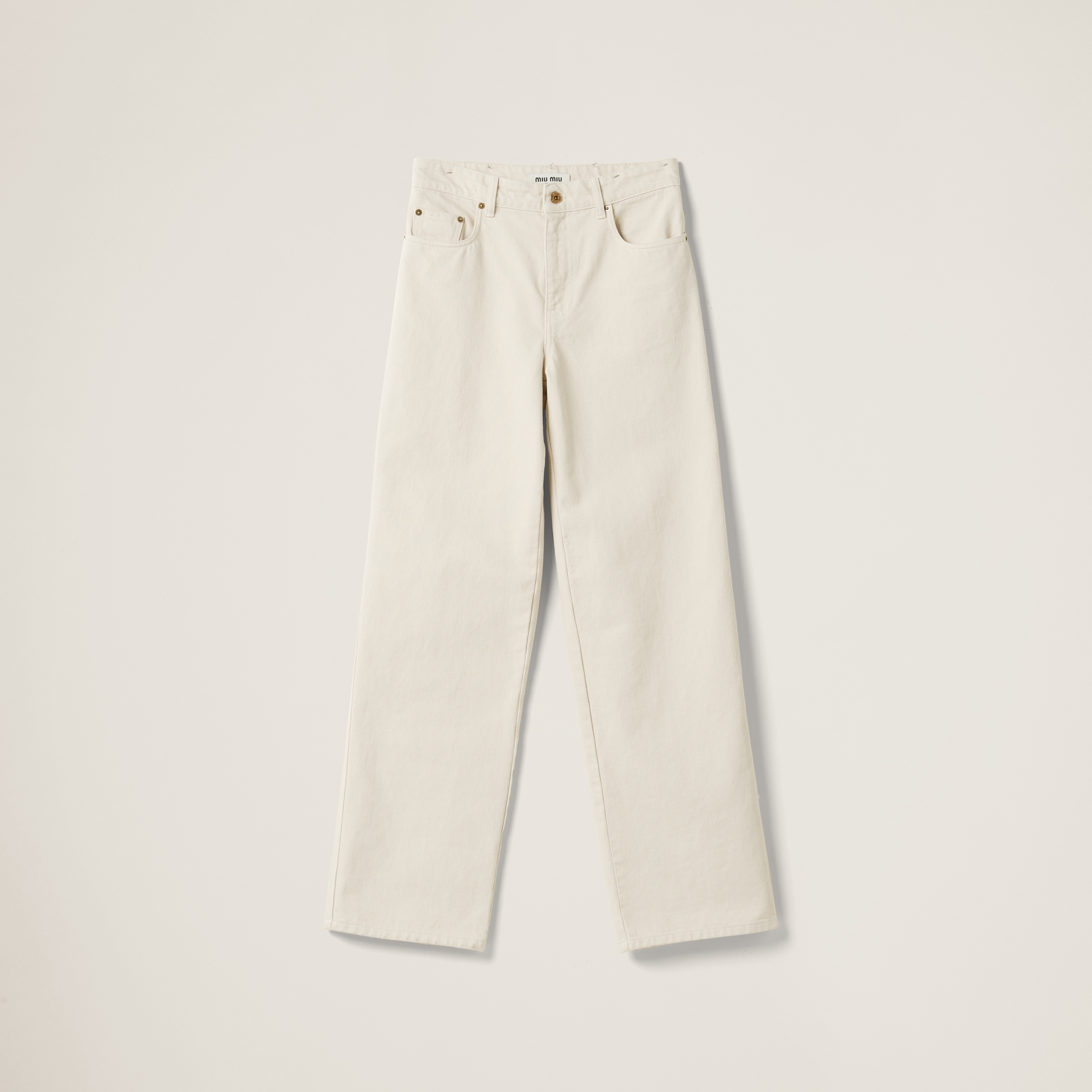 Ecru Five-pocket Ecru Denim Jeans | Miu Miu