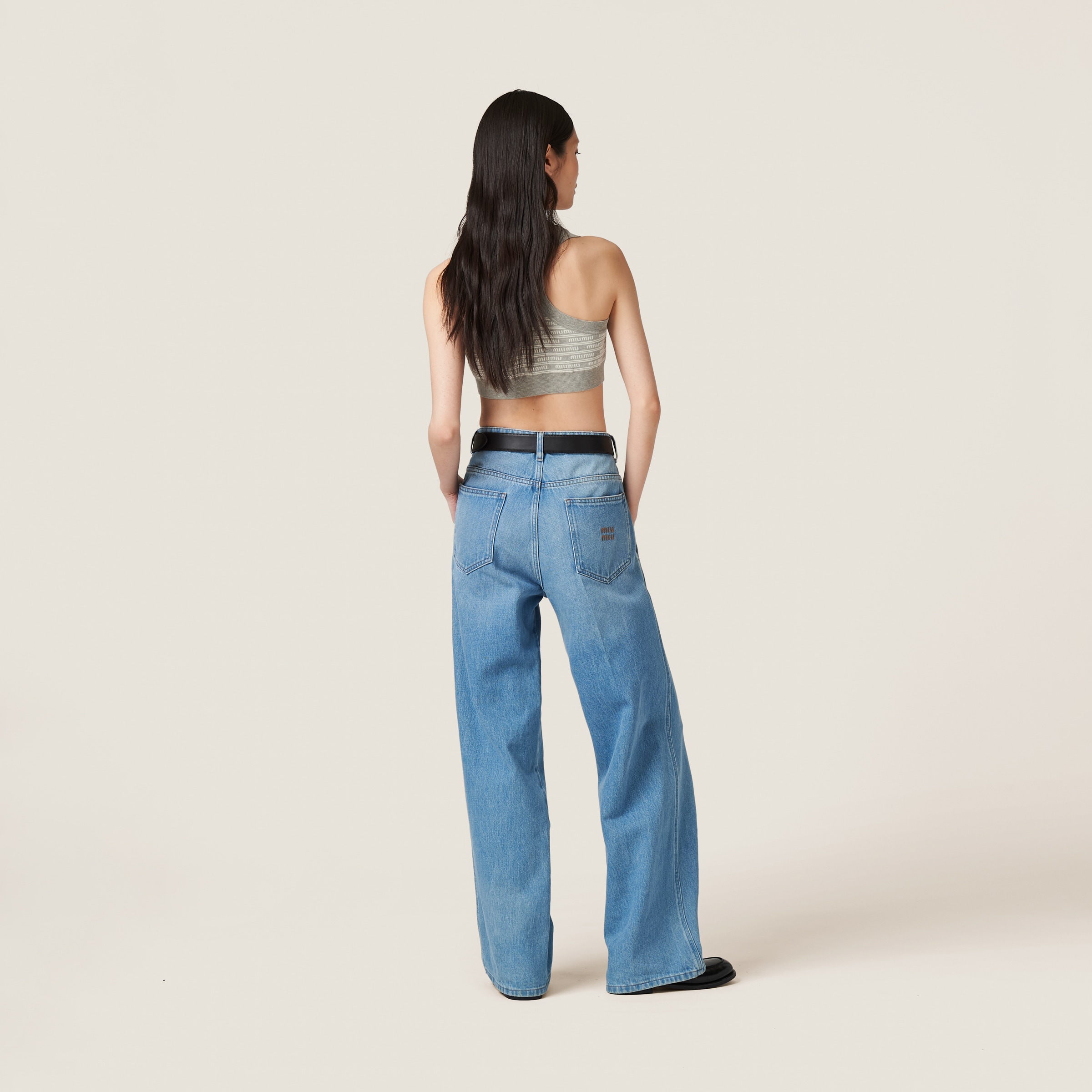 サファイアブルー デニム ジーンズ | Miu Miu