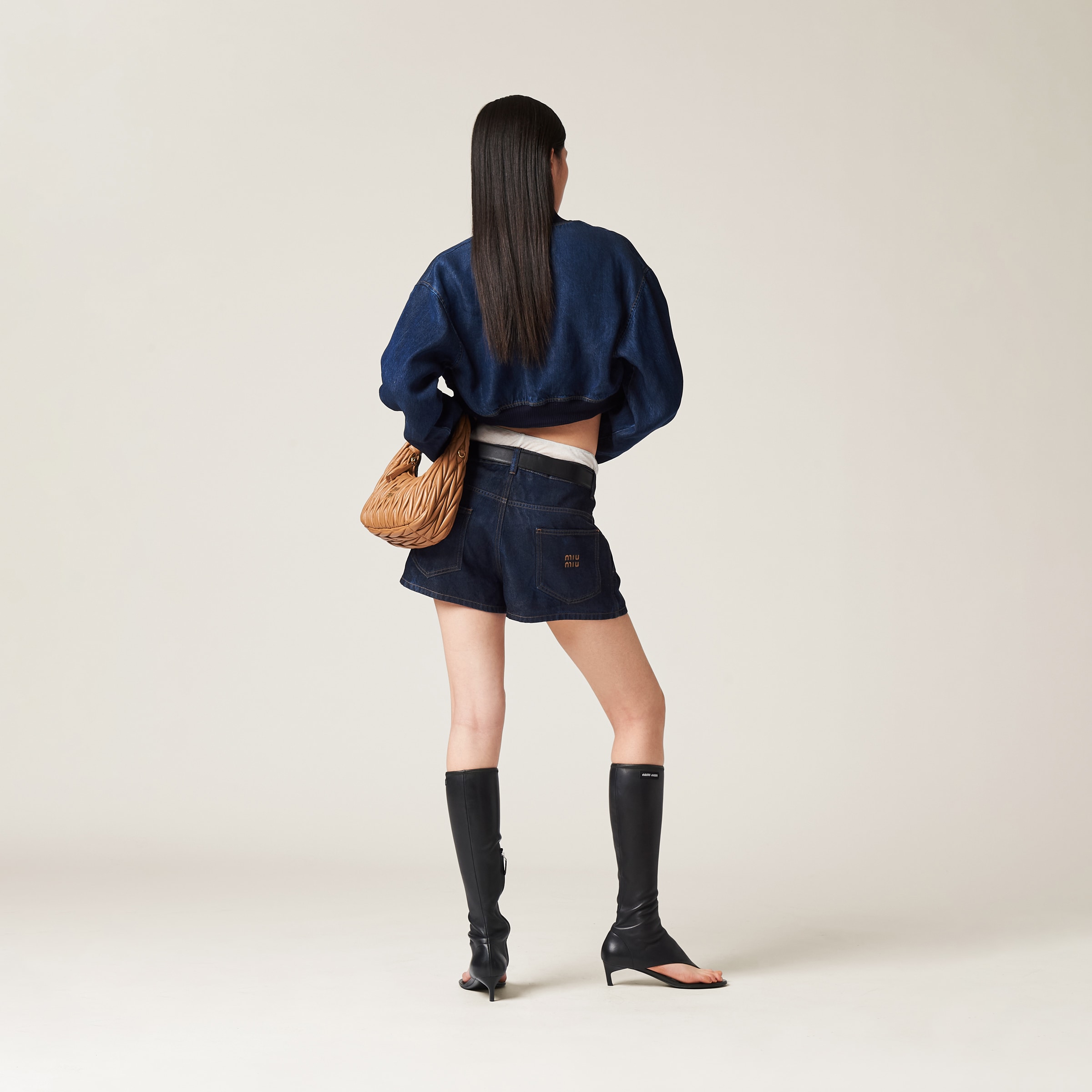 Miu Miu Denim Shorts In Blue