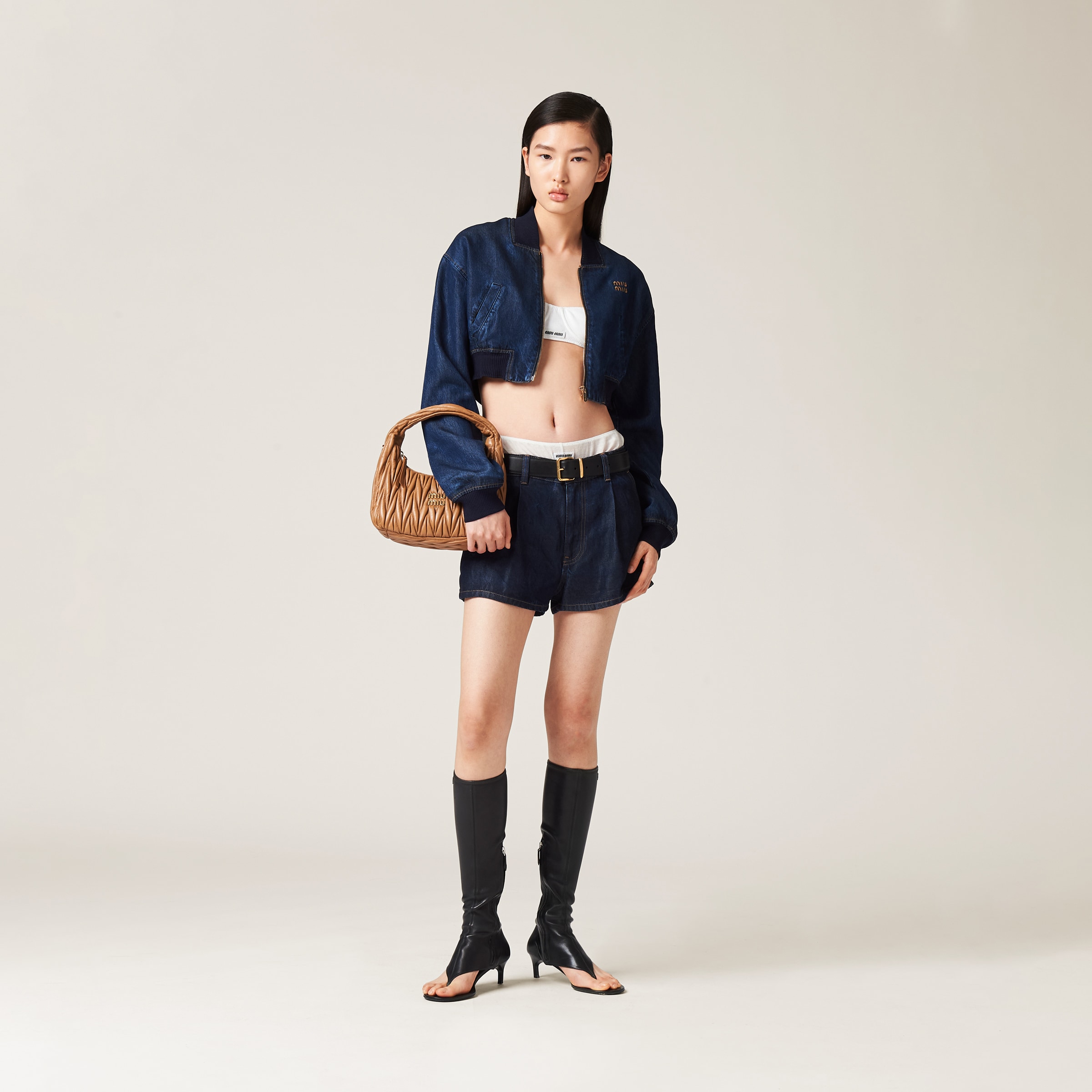 Miu Miu Denim Shorts In Blue