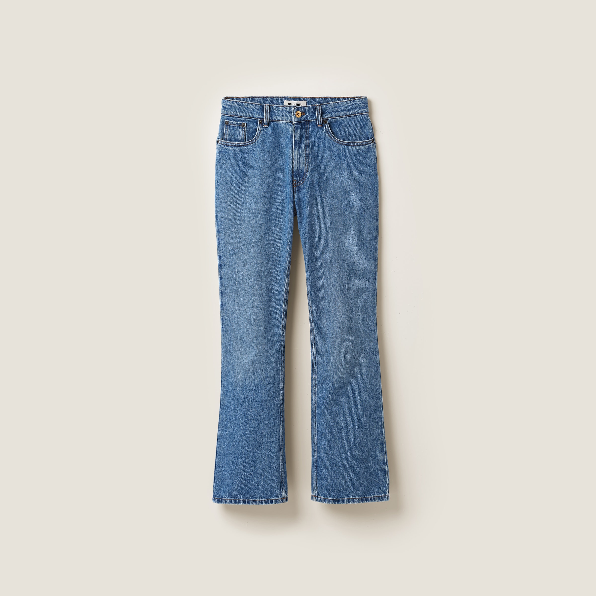 Miu Miu Denim Pants In Sapphire Blue