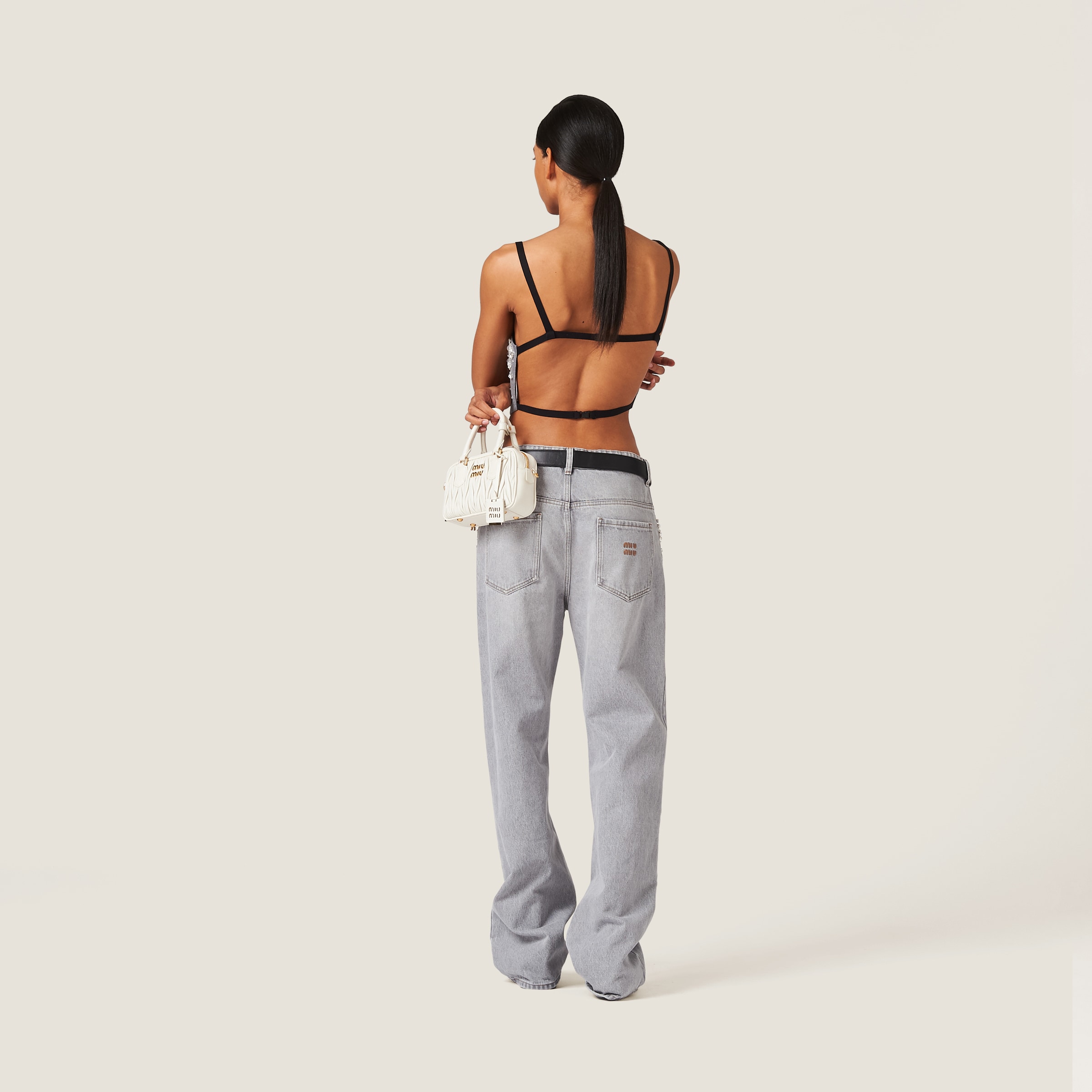 Grey Denim Pants | Miu Miu
