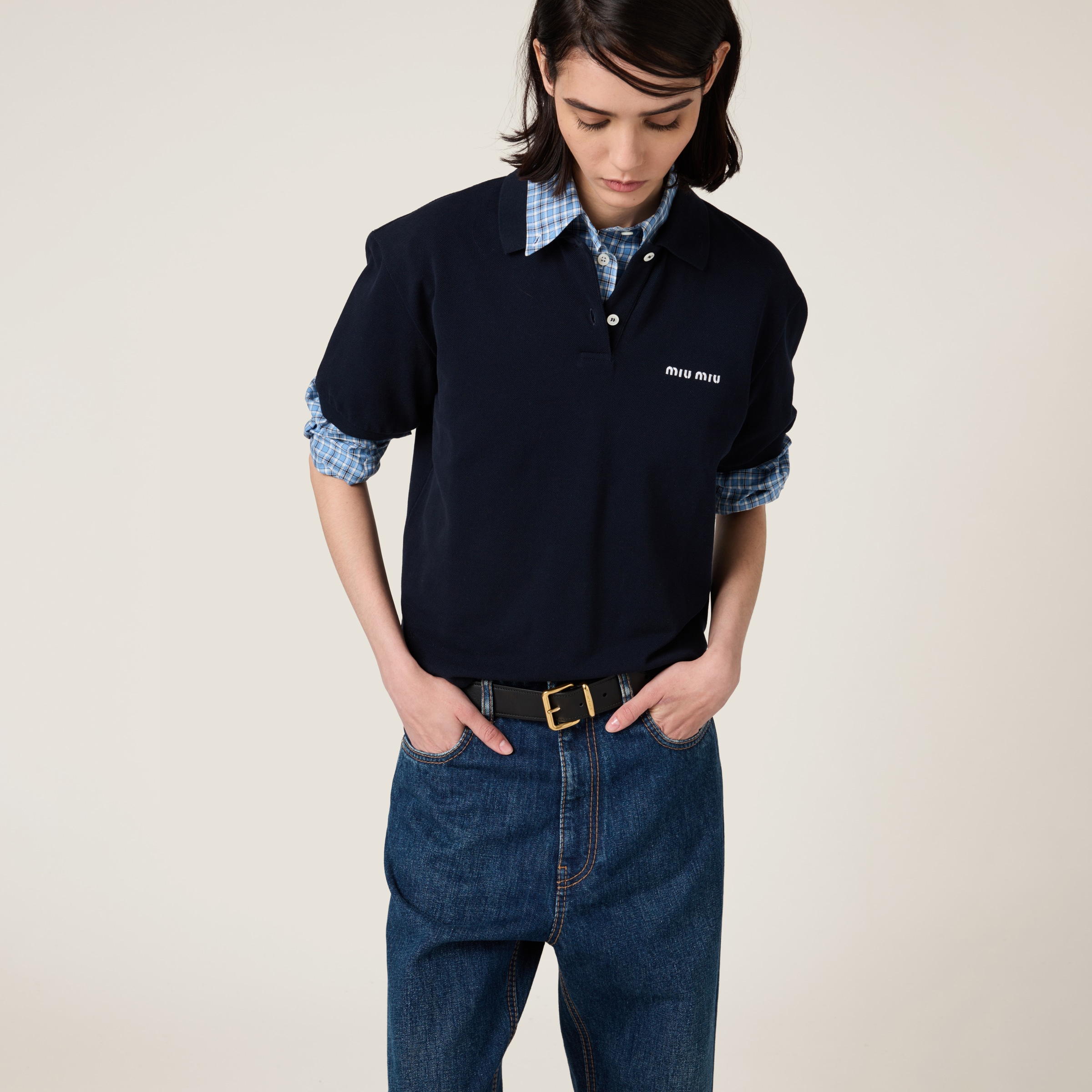 Miu Miu Denim Jeans In Navy