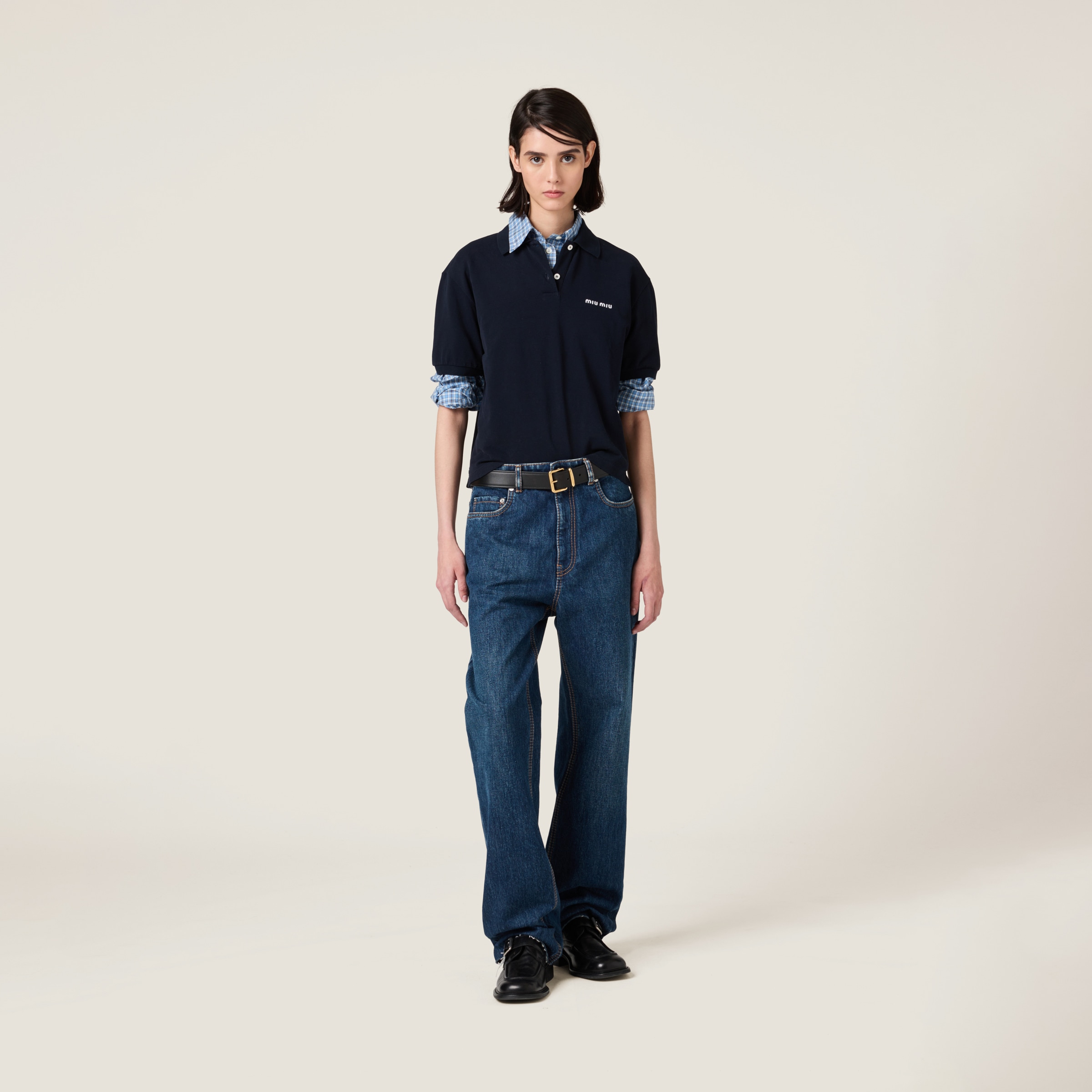 Miu Miu Denim Jeans In Navy