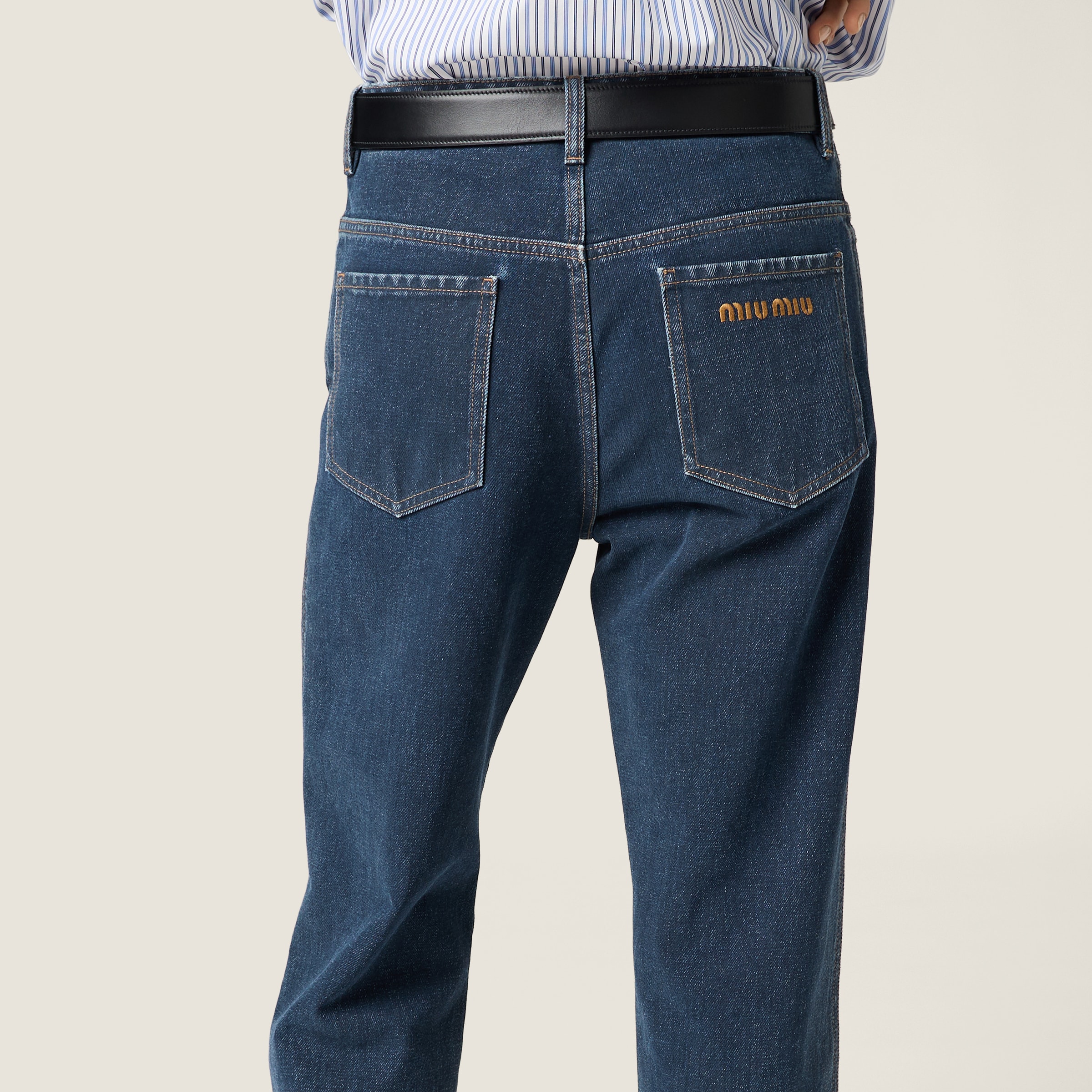 デニム・ジーパン MiuMiu FW25 Miu Miu Flock Jeans (GWP483SOOO 17L8 F0008) Denim Flock jeans MIU MIU - Nugnes1920