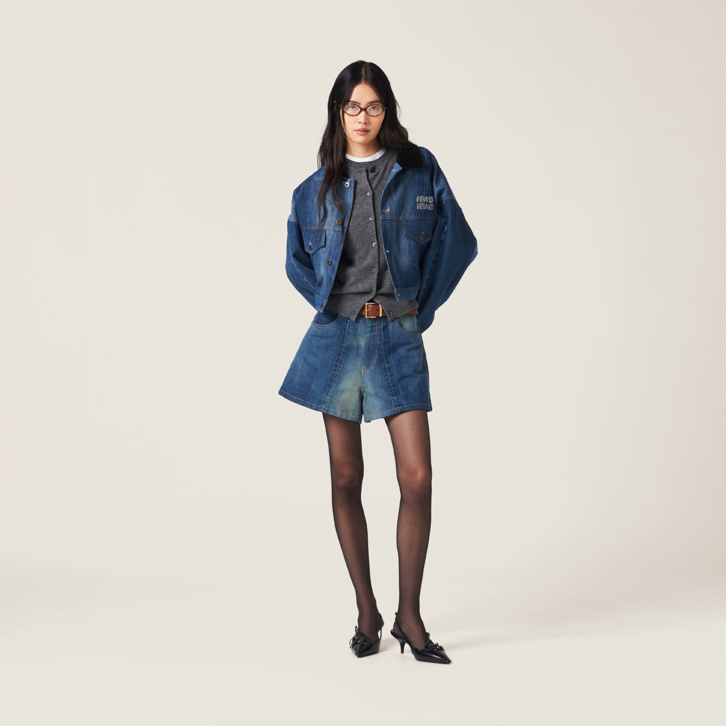 Denim shorts - Collection Collections | Miu Miu