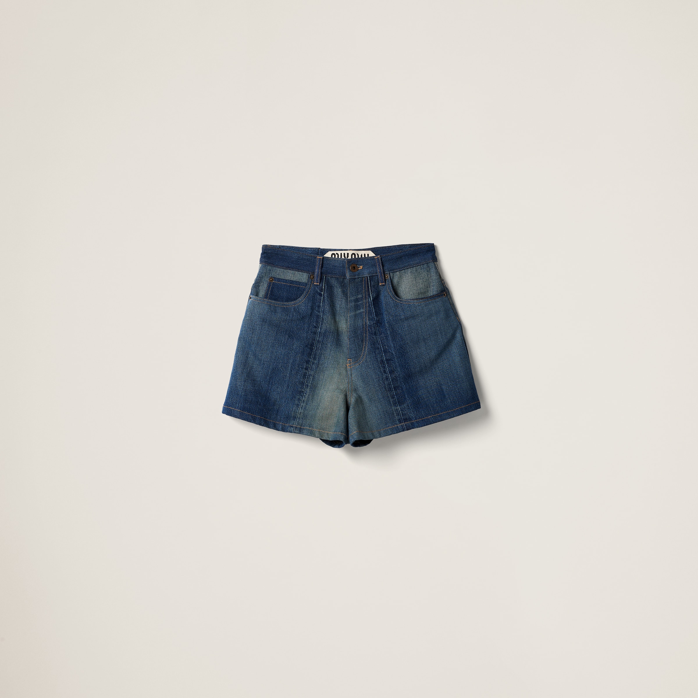 Miu Miu Denim Shorts In Navy