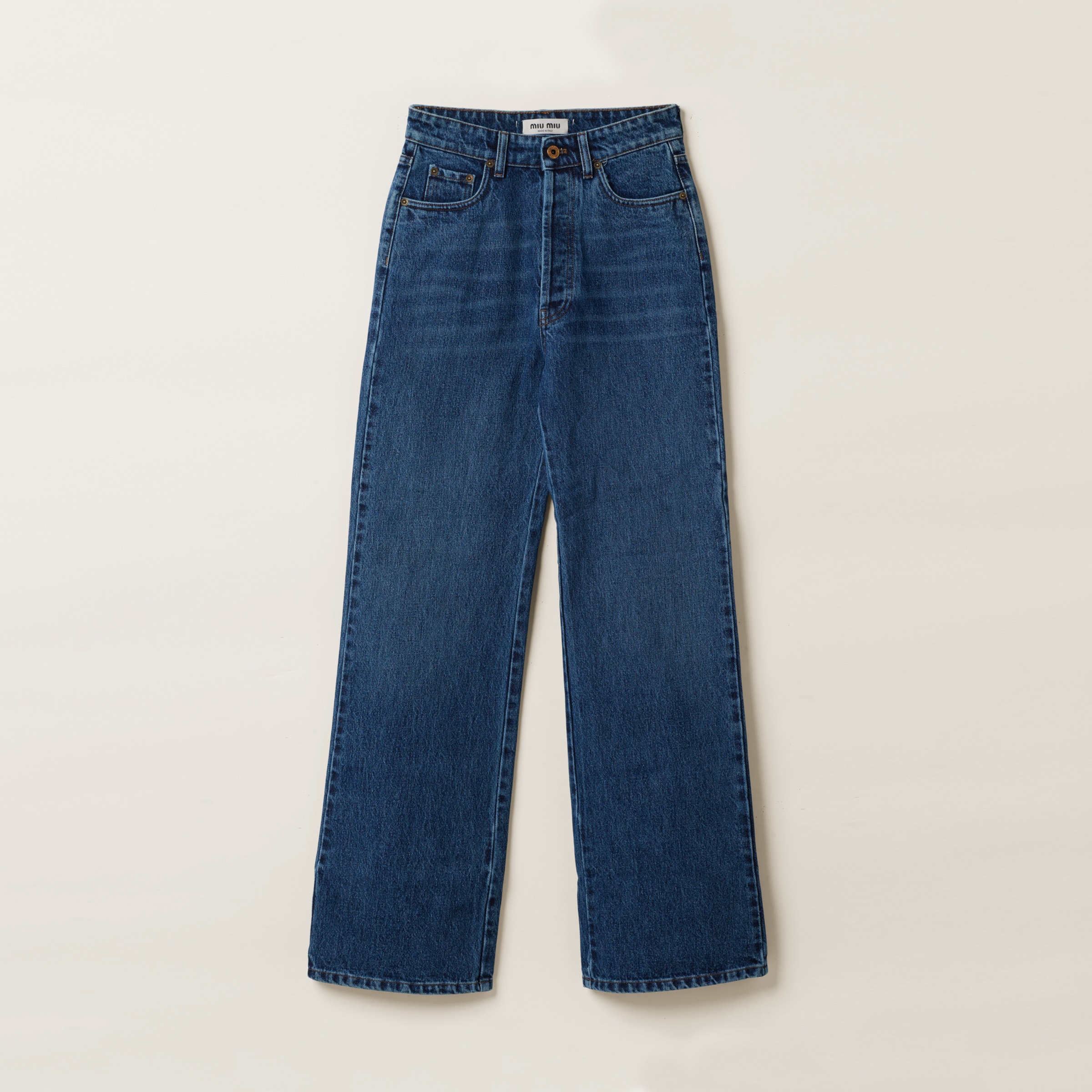 Miu Miu Flared Denim Jeans In Navy