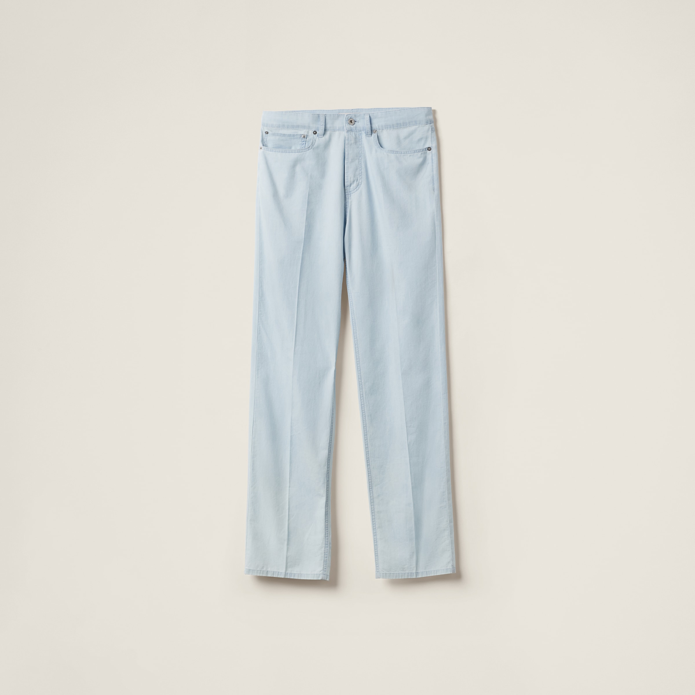 Light Blue Five-pocket Chambray Denim Jeans | Miu Miu