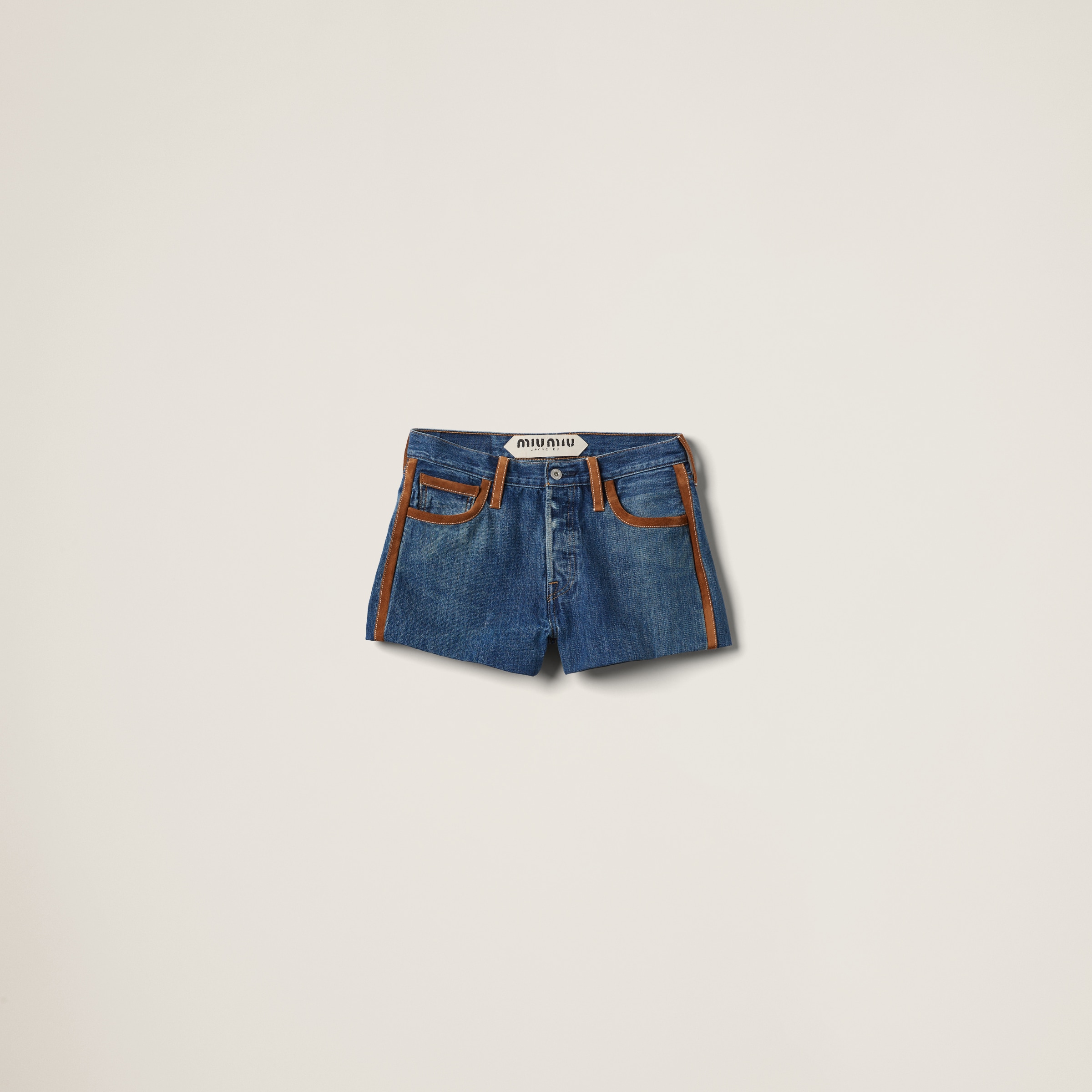 Miumiu Denim Shorts In Navy