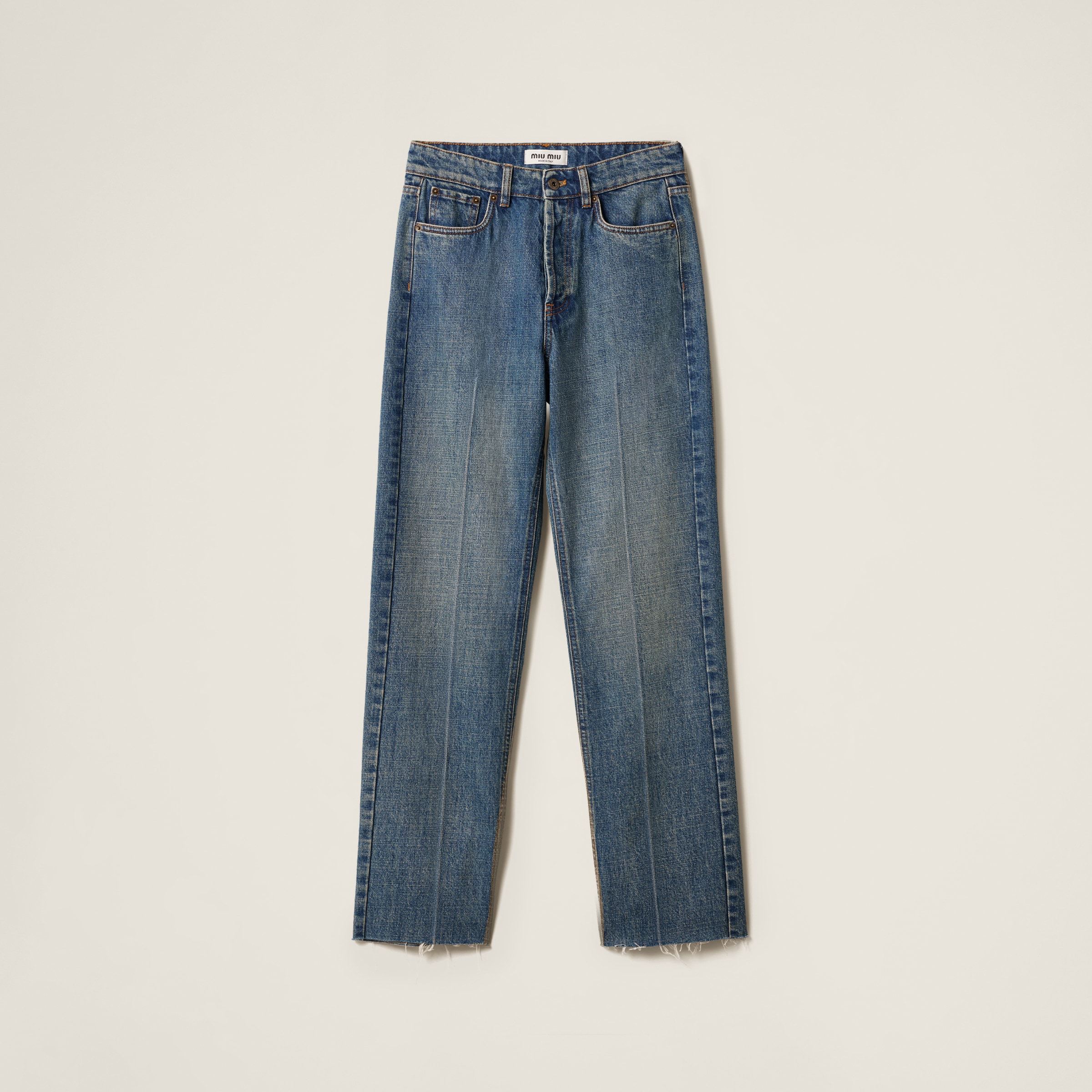 Miu Miu Denim Five-pocket Jeans In Navy