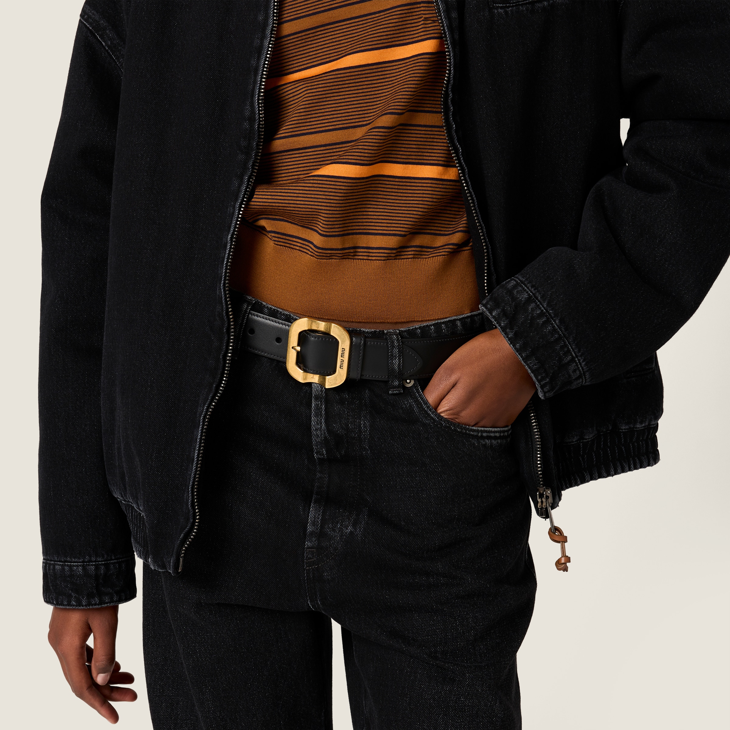 Miu Miu Black Denim Jeans In Black