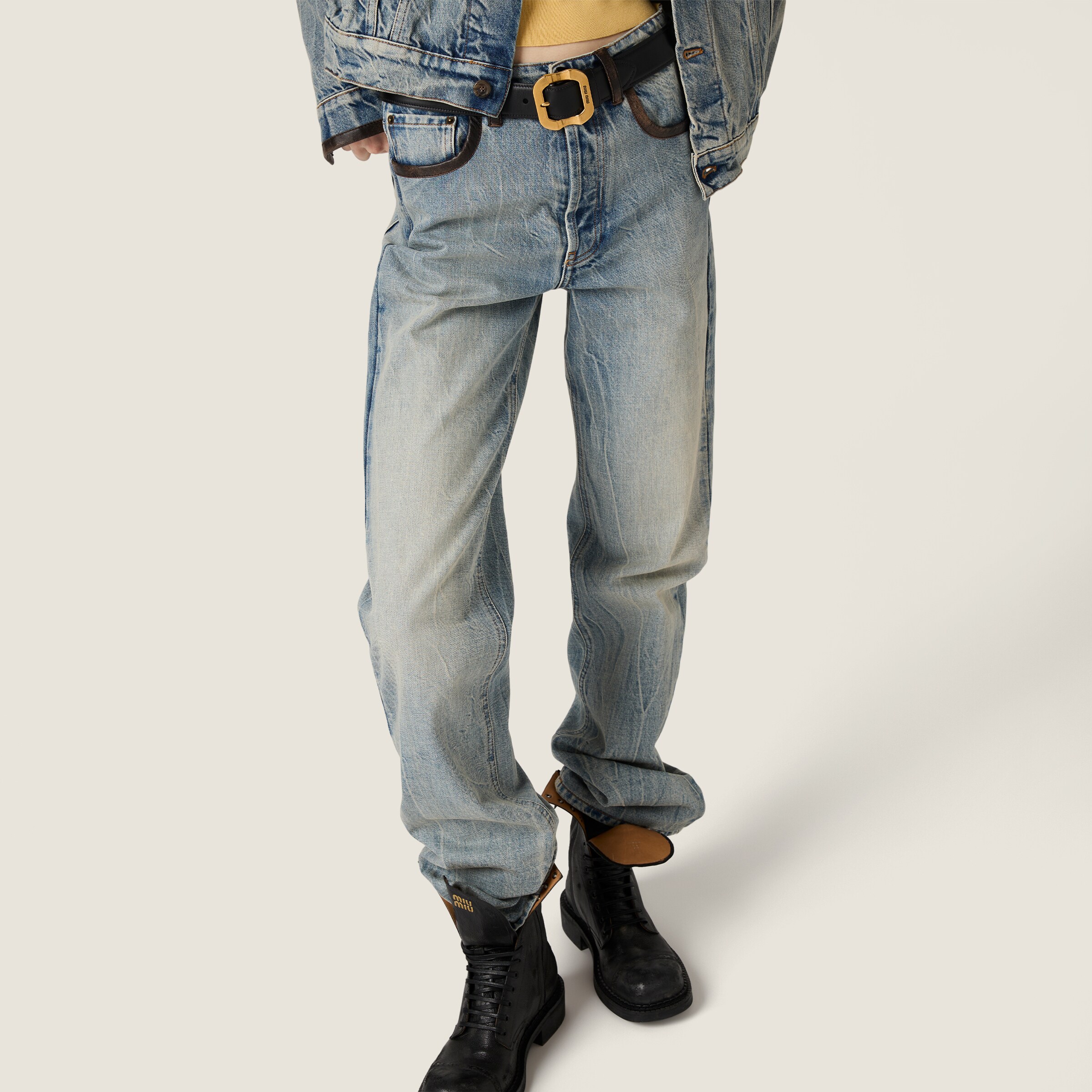 デニム・ジーパン MiuMiu FW25 Miu Miu Cotton Jeans (GWP580SOOO 175S F0076) Miu Miu 23 years Cotton Denim Pants 26 Ladies' Blue GWP497