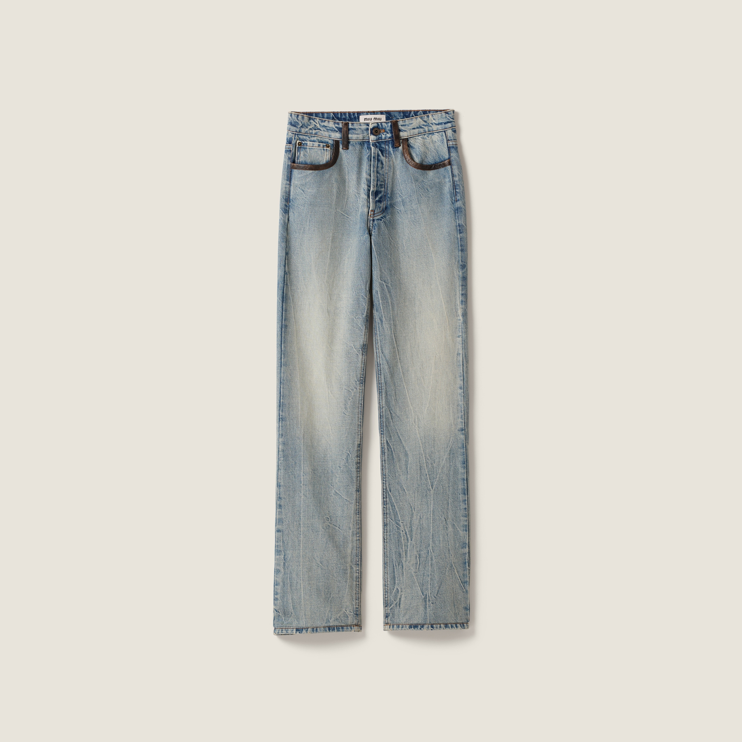 デニム・ジーパン MiuMiu FW25 Miu Miu Cotton Jeans (GWP580SOOO 175S F0076) Light Blue Denim Jeans | Miu Miu