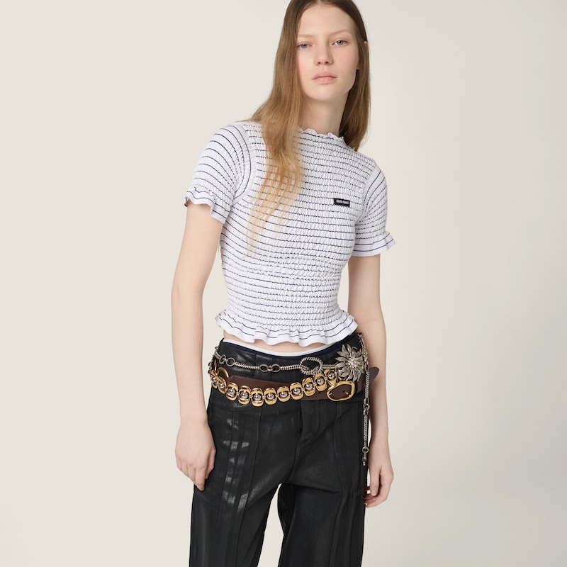 Black denim patchwork pants