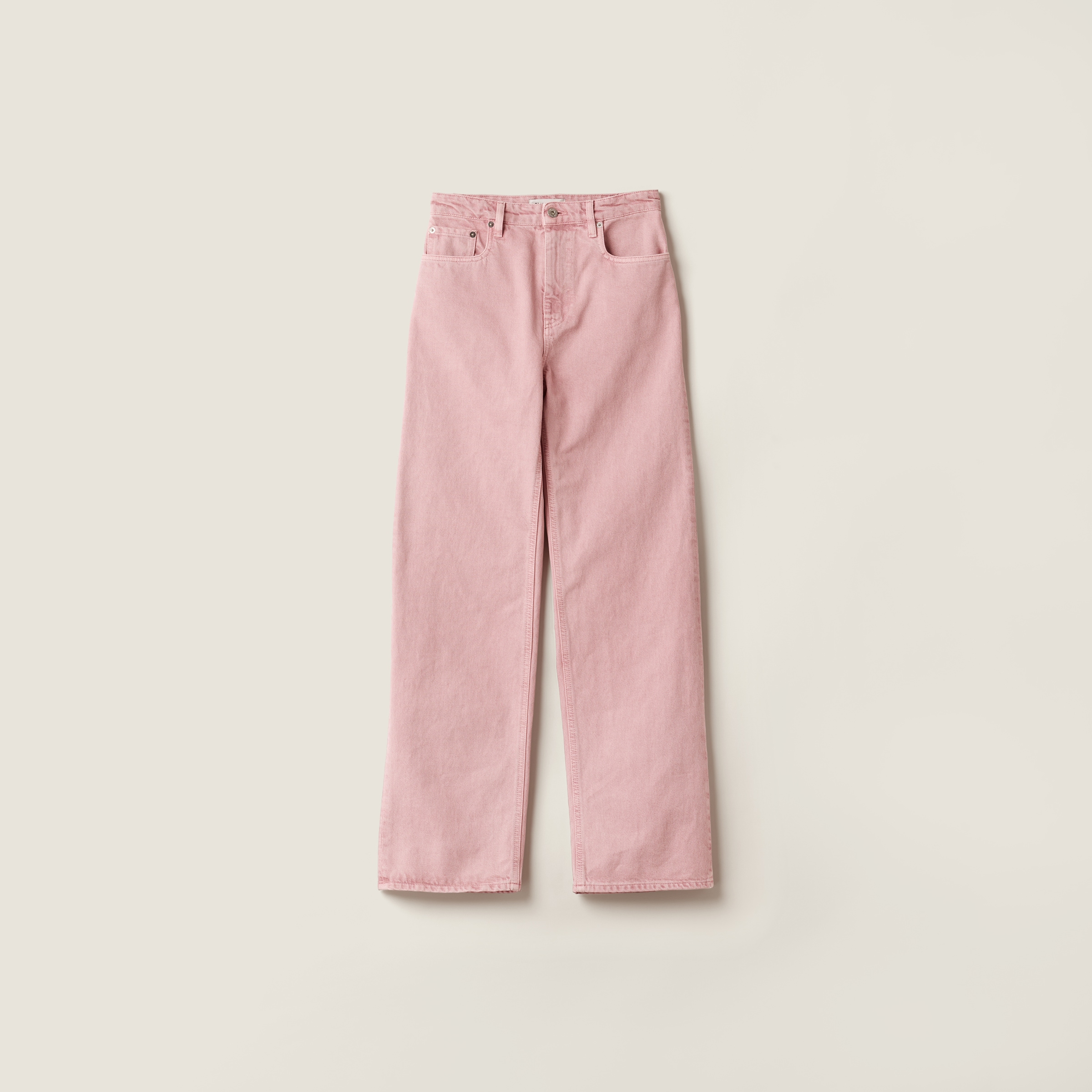 デニム・ジーパン MiuMiu FW25 Miu Miu Flock Jeans (GWP483SOOO 17L8 F0008) Miu Miu logo-embroidered wide-leg Jeans | Blue | FARFETCH
