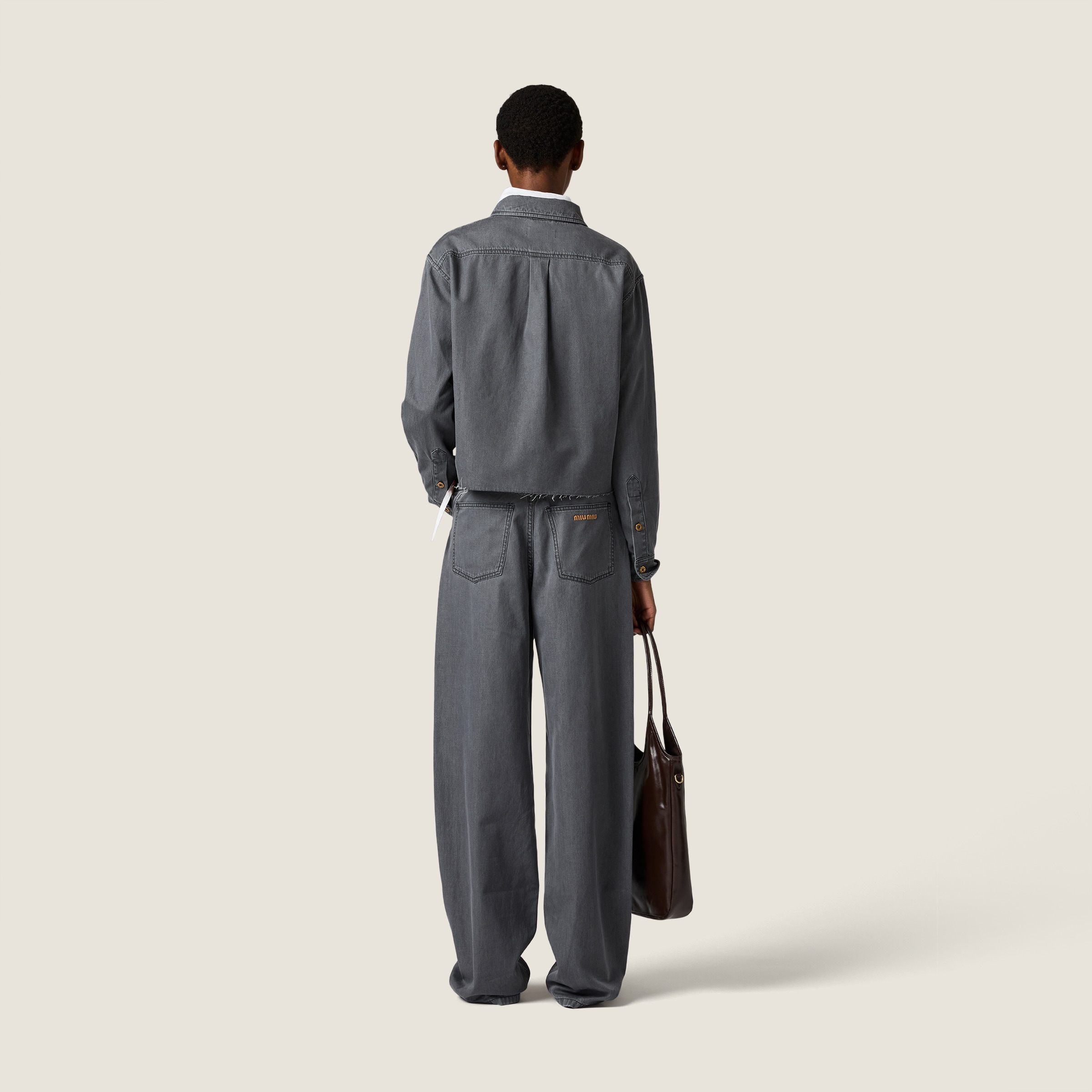 Miu Miu 5ポケット コットンパンツ スキニー skinny pants ブラック 5ポケット シャンブレー ジーンズ | Miu Miu - 日本
