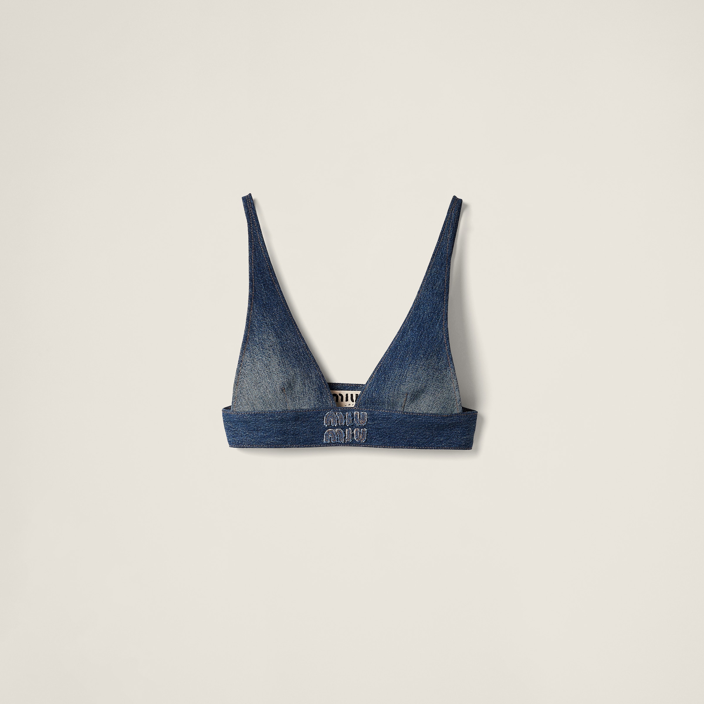 Navy Denim Top | Miu Miu Navy Denim Top | Miu Miu
