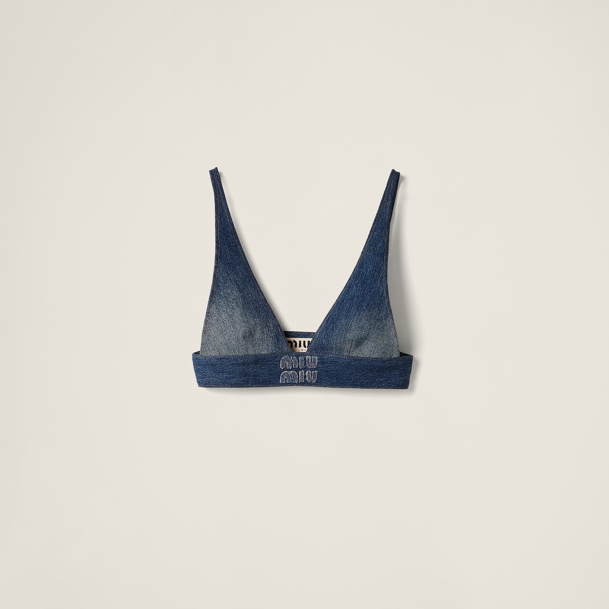 Miu Miu Denim Top In Navy